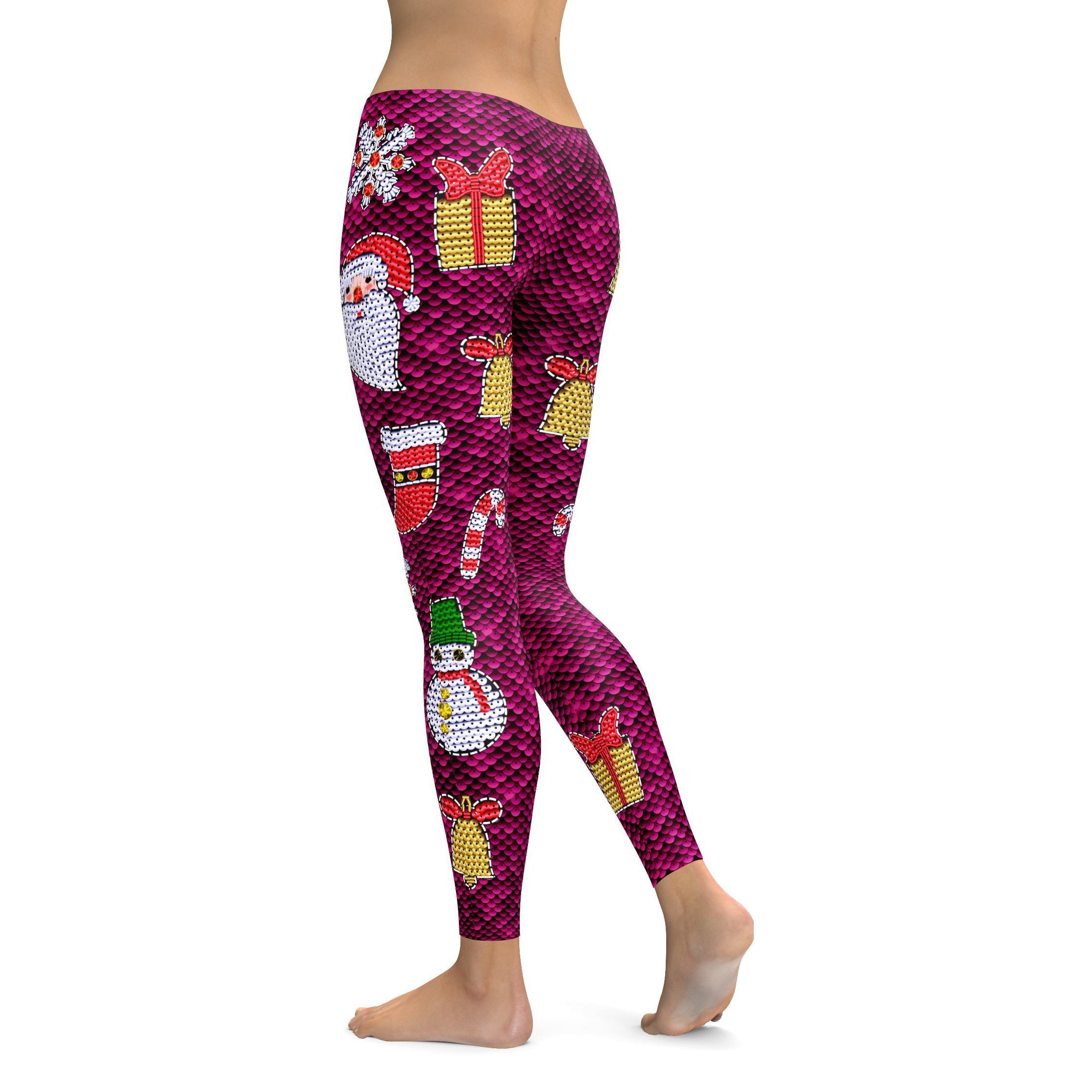 Christmas Paillette Leggings - GearBunch Leggings / Yoga Pants