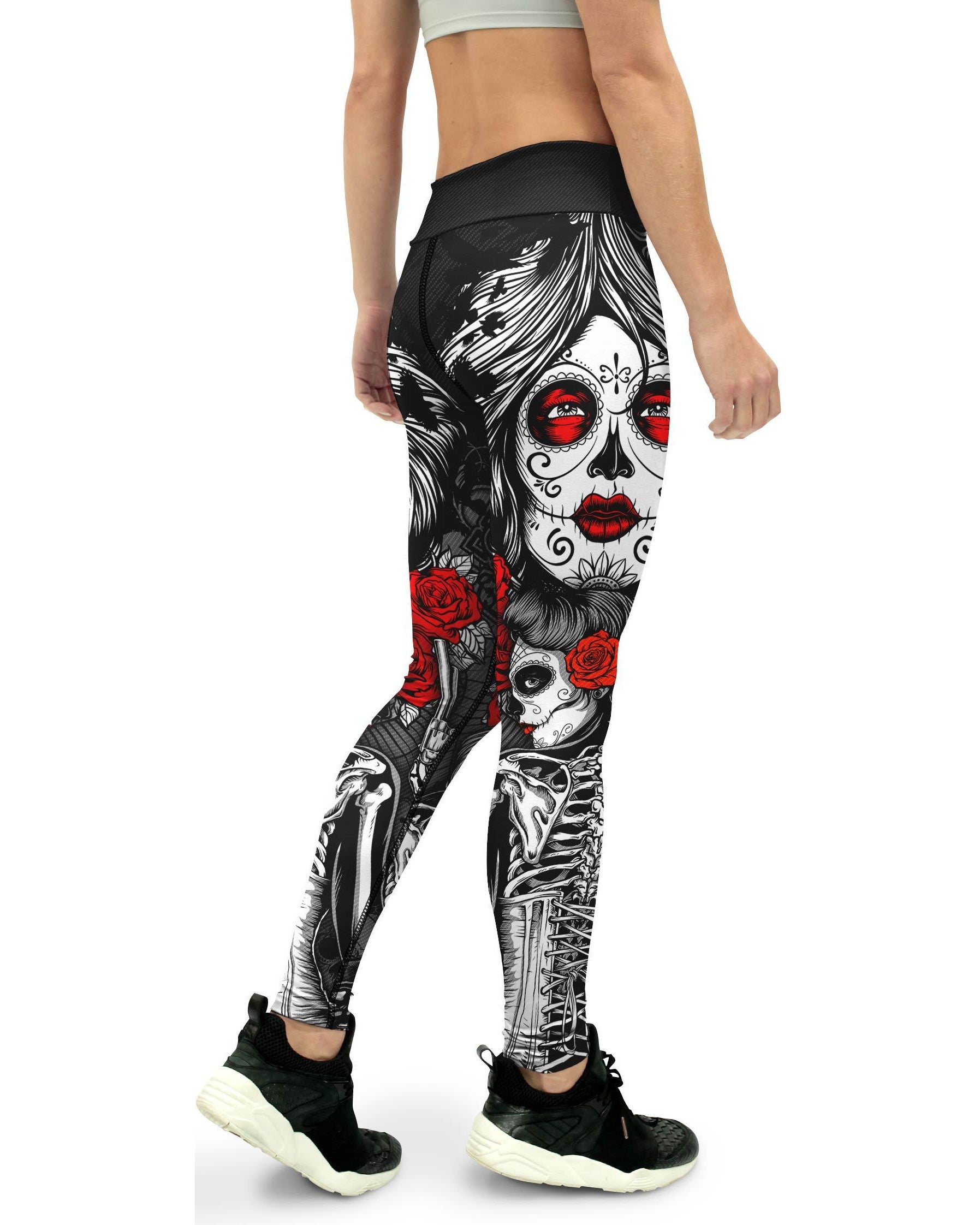 Skeleton Sugar Skull Yoga Pants