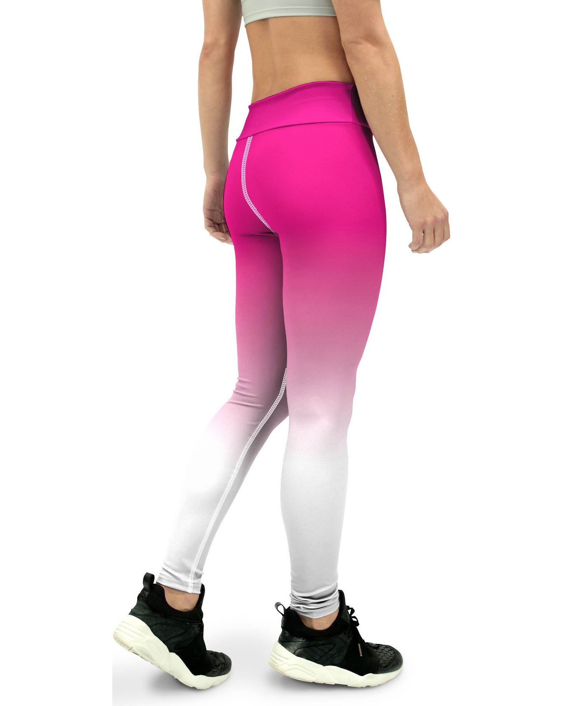 Ombre Pink to White Yoga Pants