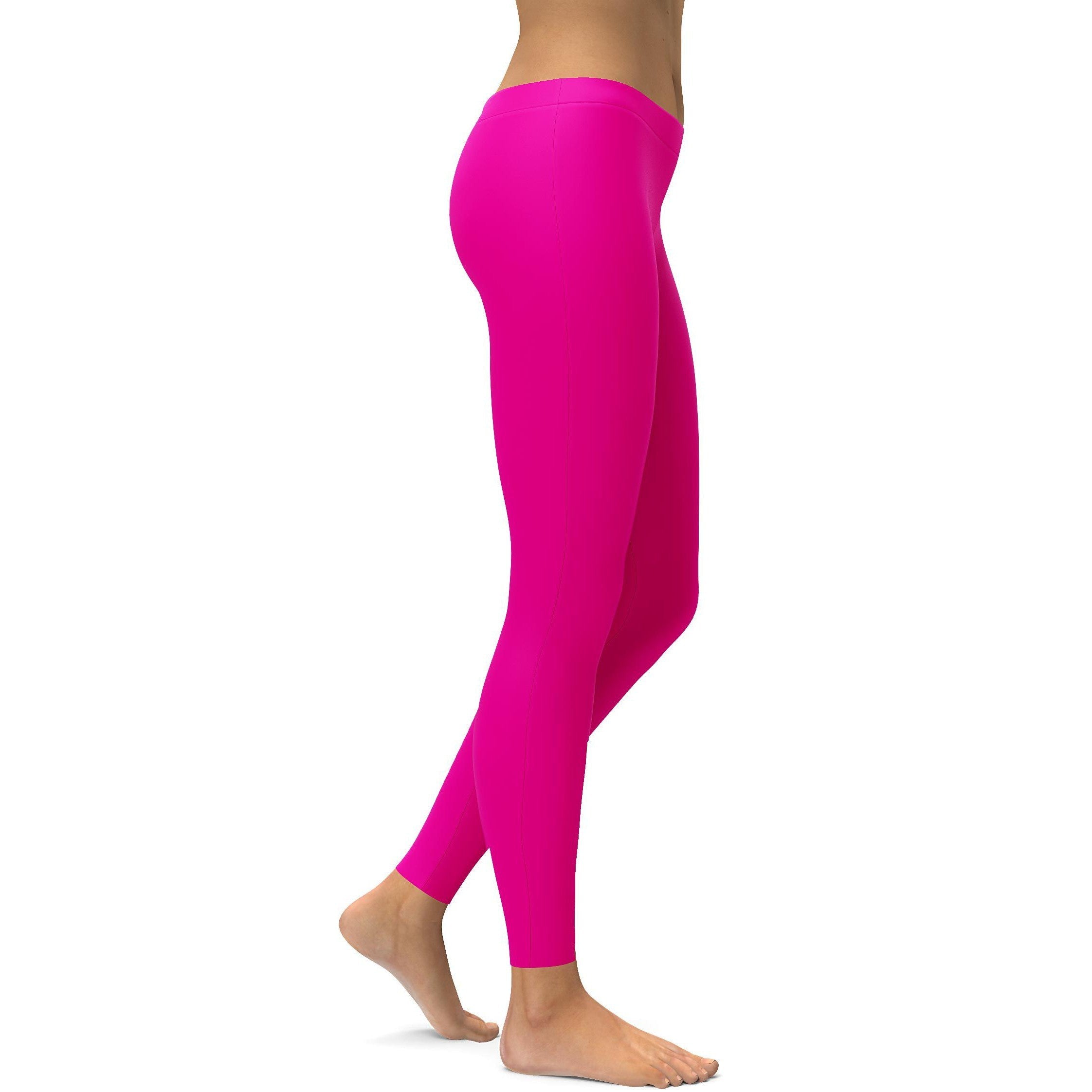 Solid Hot Pink Leggings | GearBunch