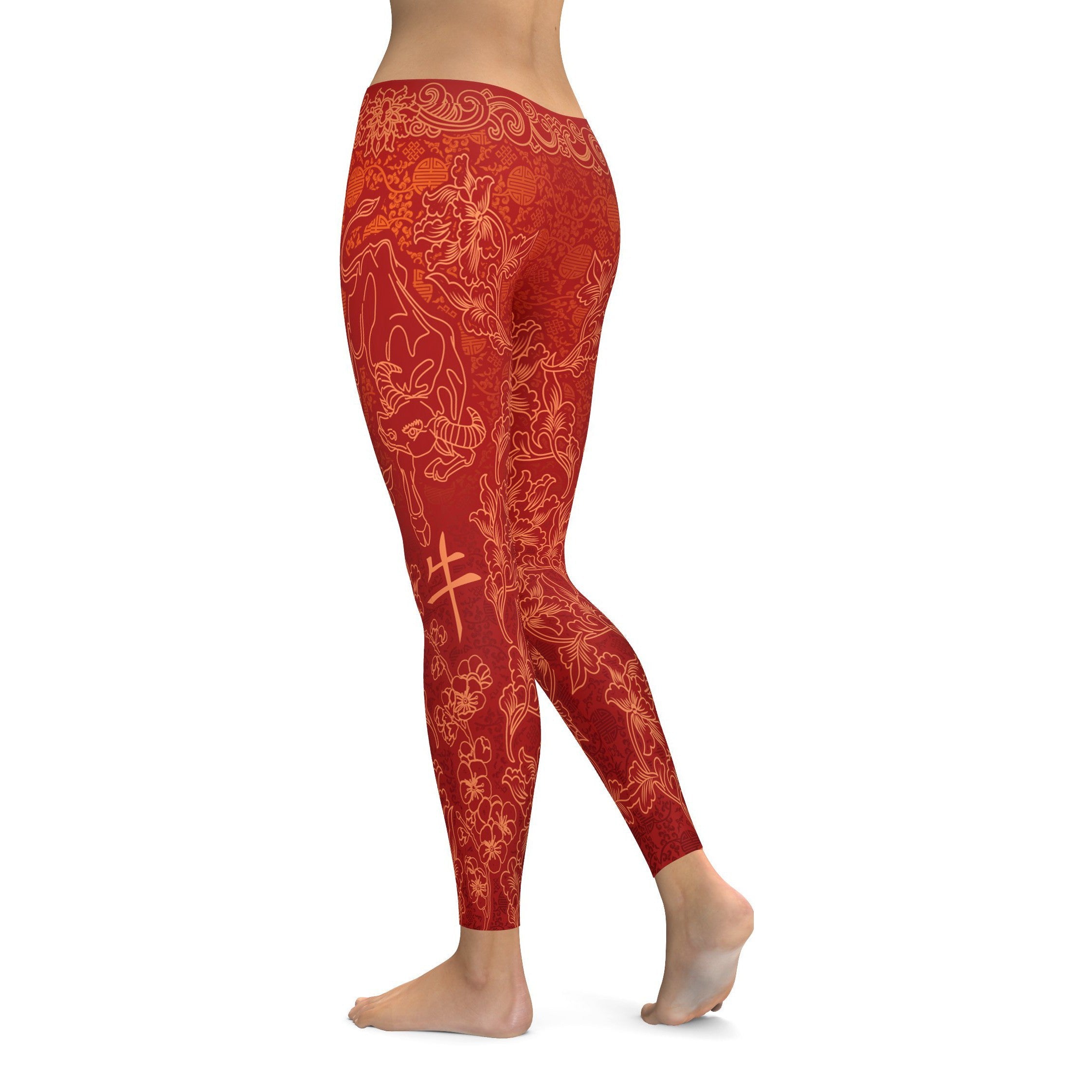 Chinese Zodiac Ox Leggings - GearBunch Leggings / Yoga Pants