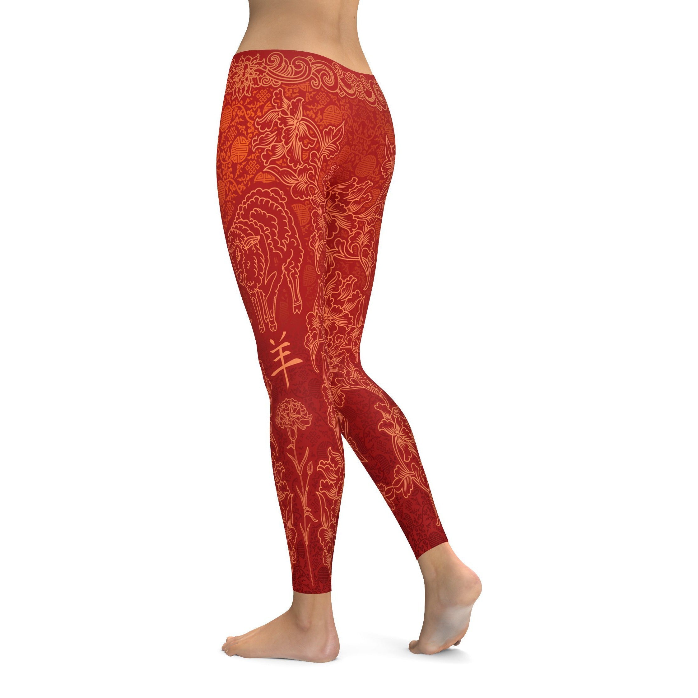 Chinese Zodiac Sheep Leggings - GearBunch Leggings / Yoga Pants