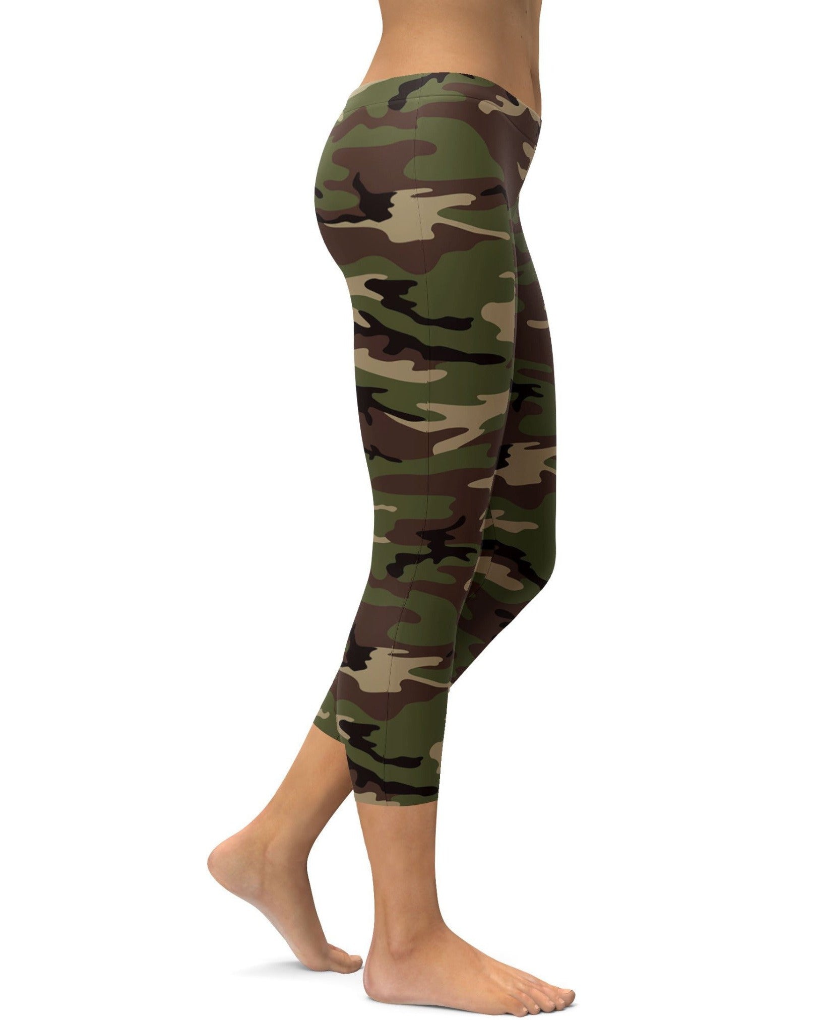 womens Army Camo Capris leggings | GearBunch