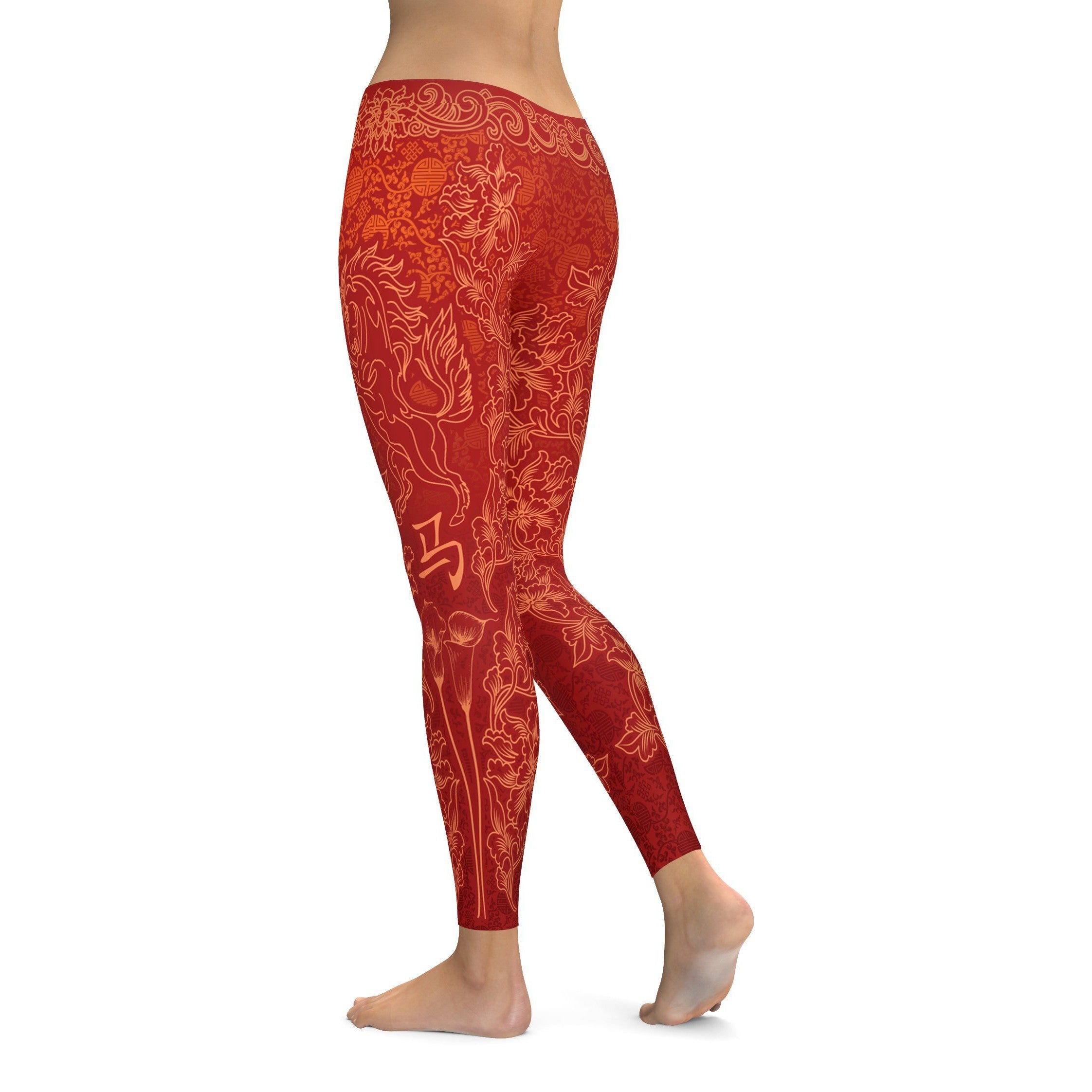 Chinese Zodiac Horse Leggings - GearBunch Leggings / Yoga Pants