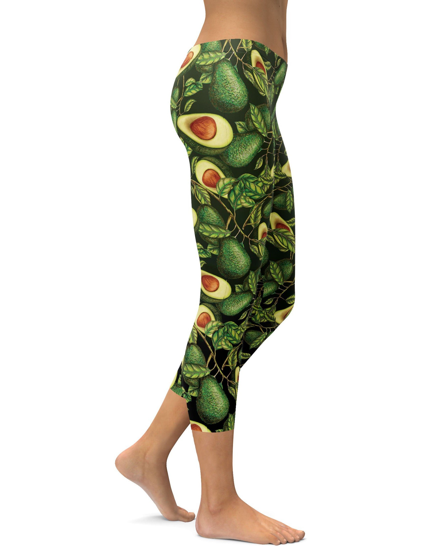 Avocado Capris - GearBunch Leggings / Yoga Pants