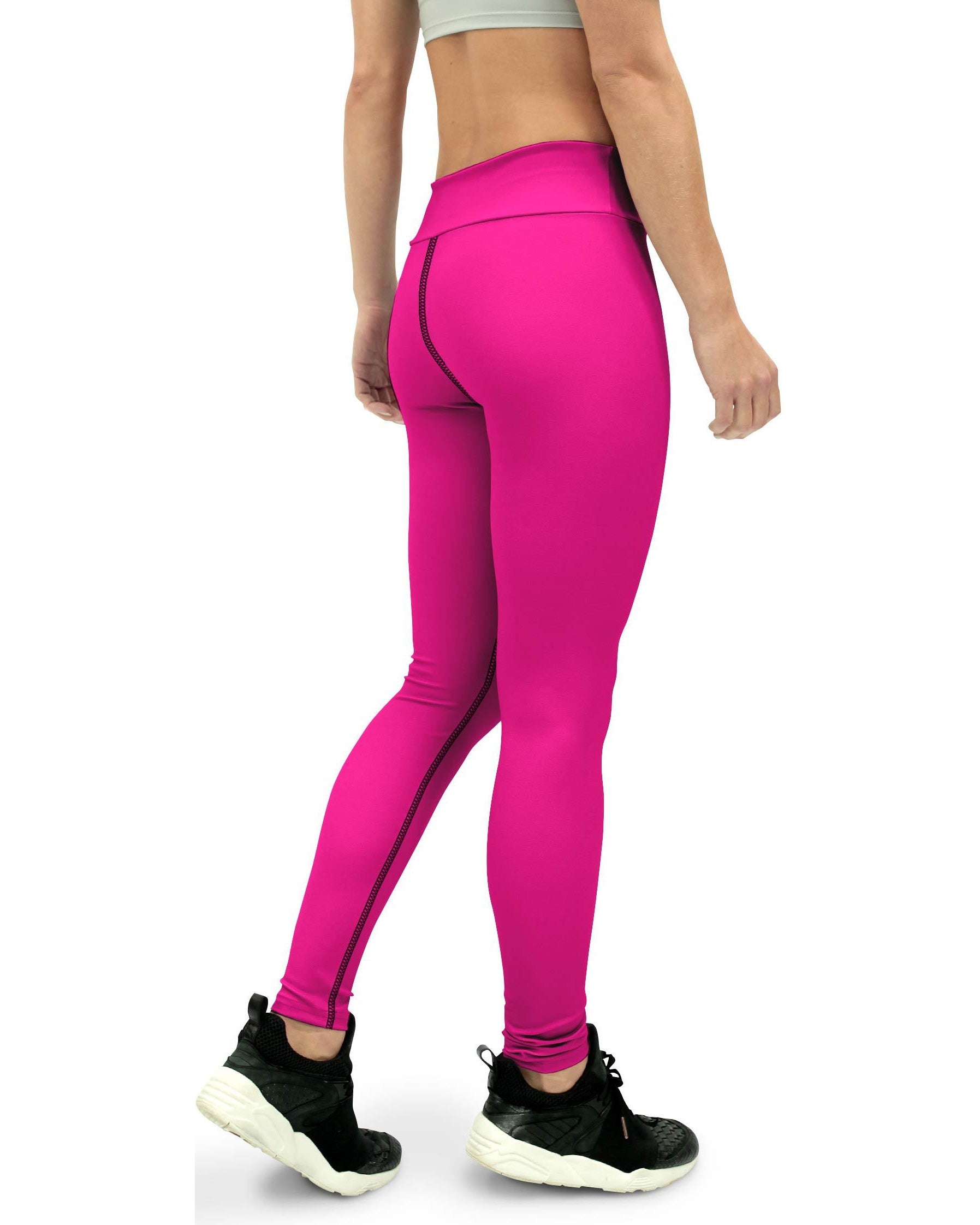Solid Hot Pink Yoga Pants | GearBunch