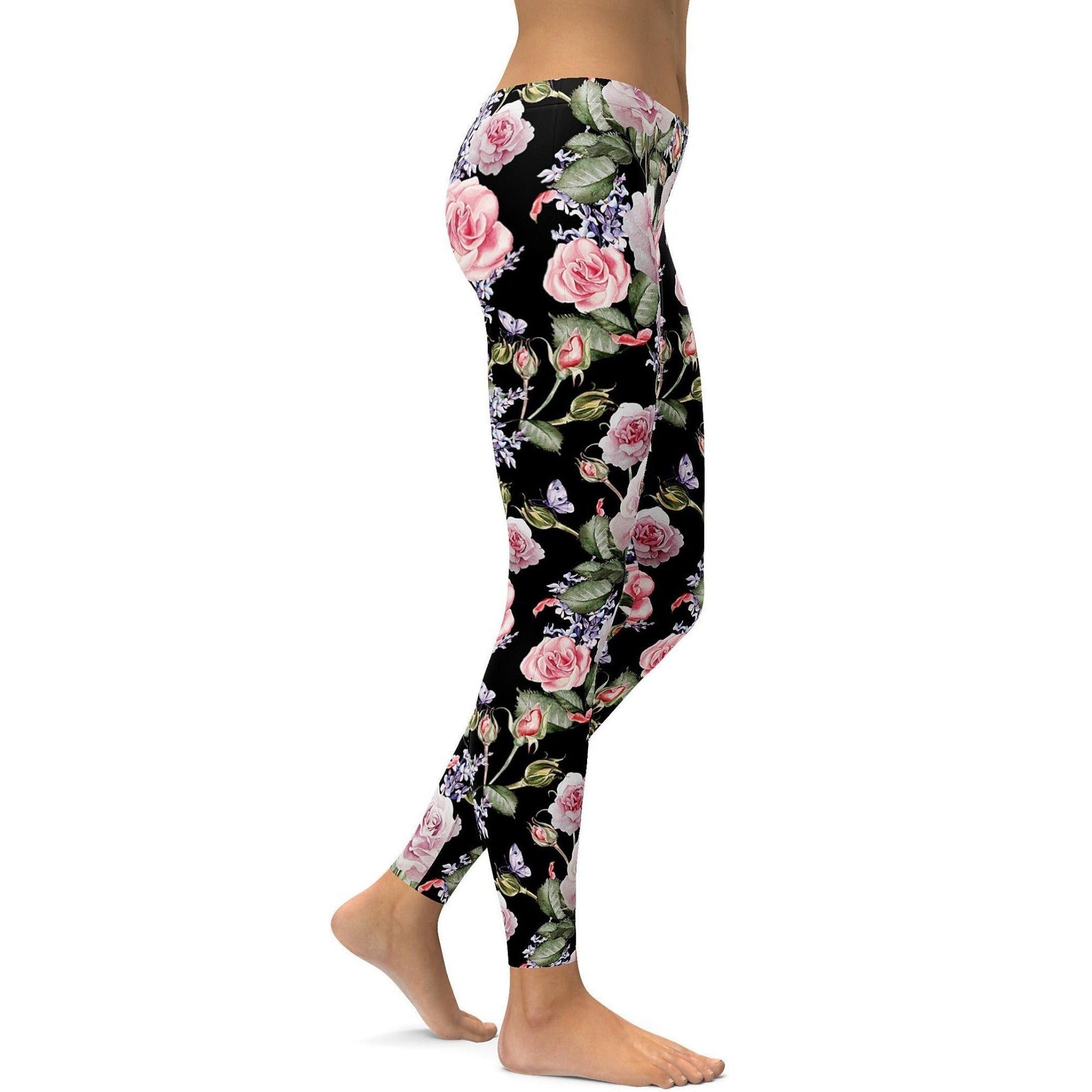 GearBunch | Watercolor Roses & Lavender Leggings