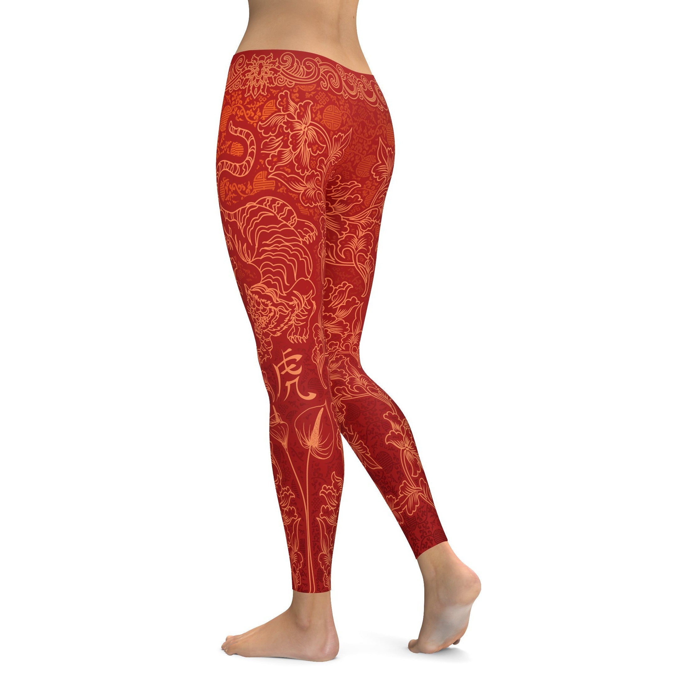 Chinese Zodiac Tiger Leggings - GearBunch Leggings / Yoga Pants