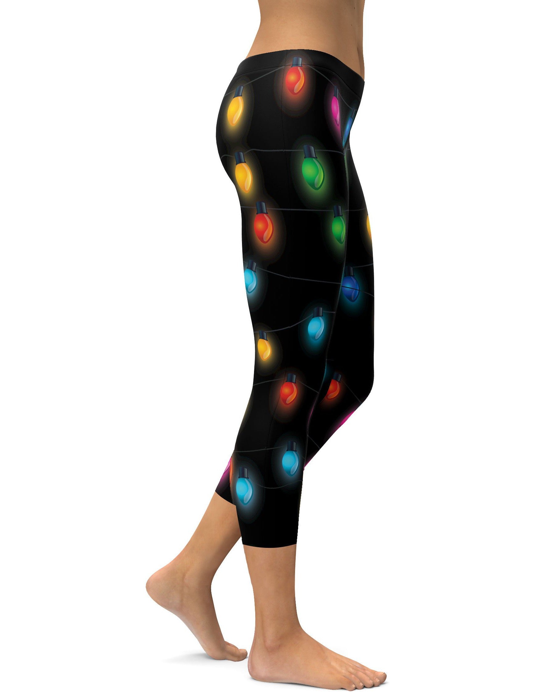 Christmas Lights Capris - GearBunch Leggings / Yoga Pants