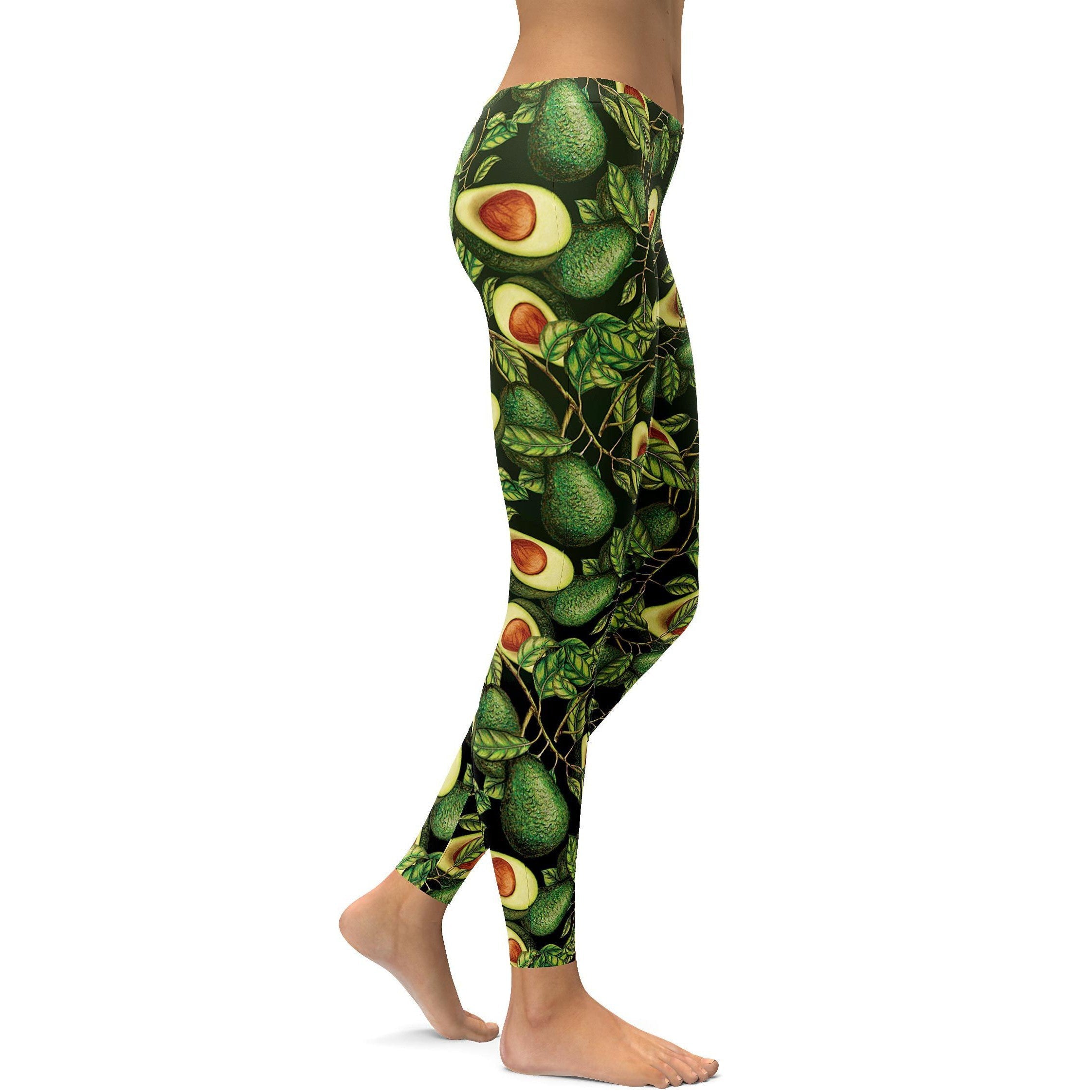 Womens Workout Yoga Avocado Leggings Green