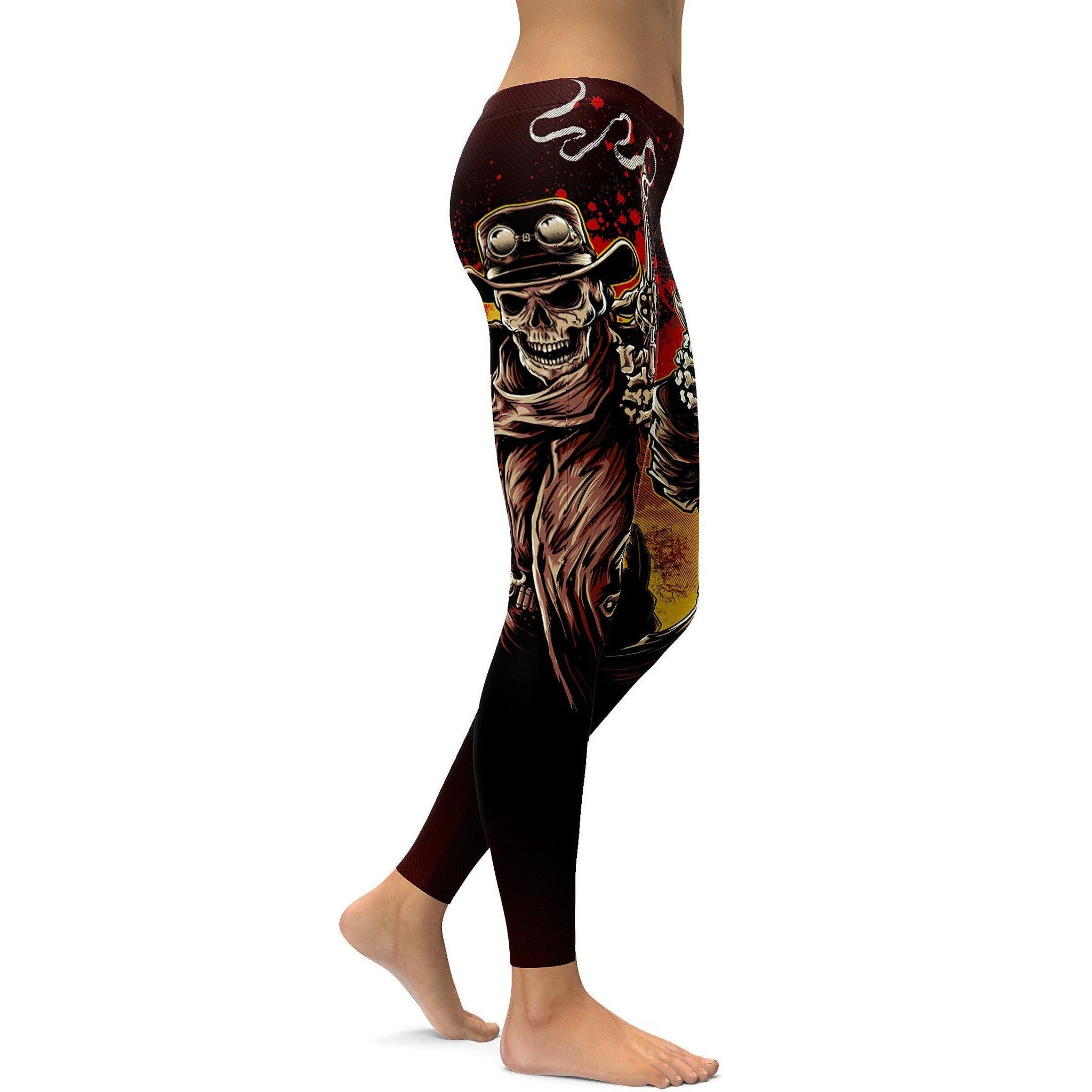 Cowboy Skeleton Leggings - GearBunch Leggings / Yoga Pants