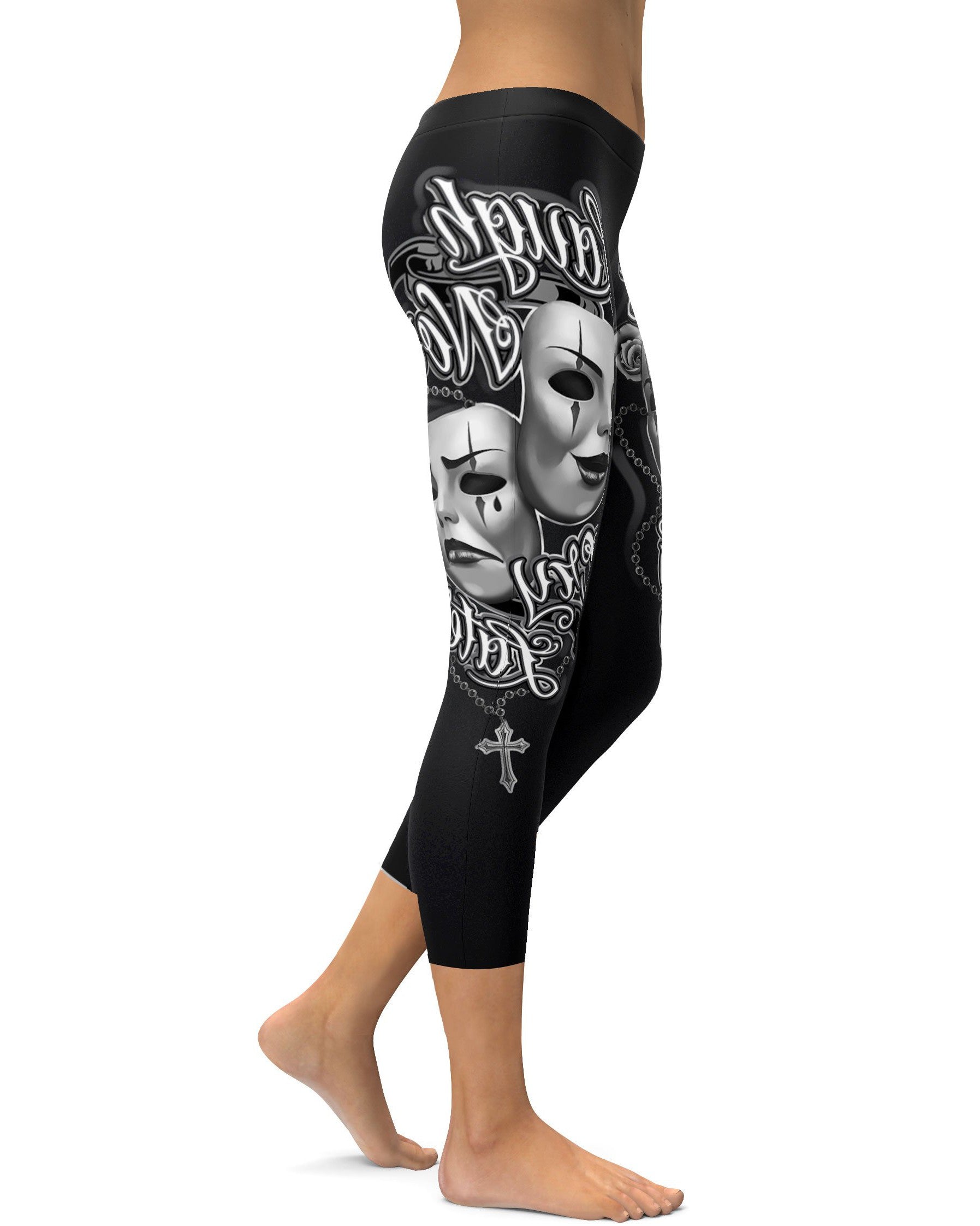 Laugh Now, Cry Later Capris - GearBunch Leggings / Yoga Pants