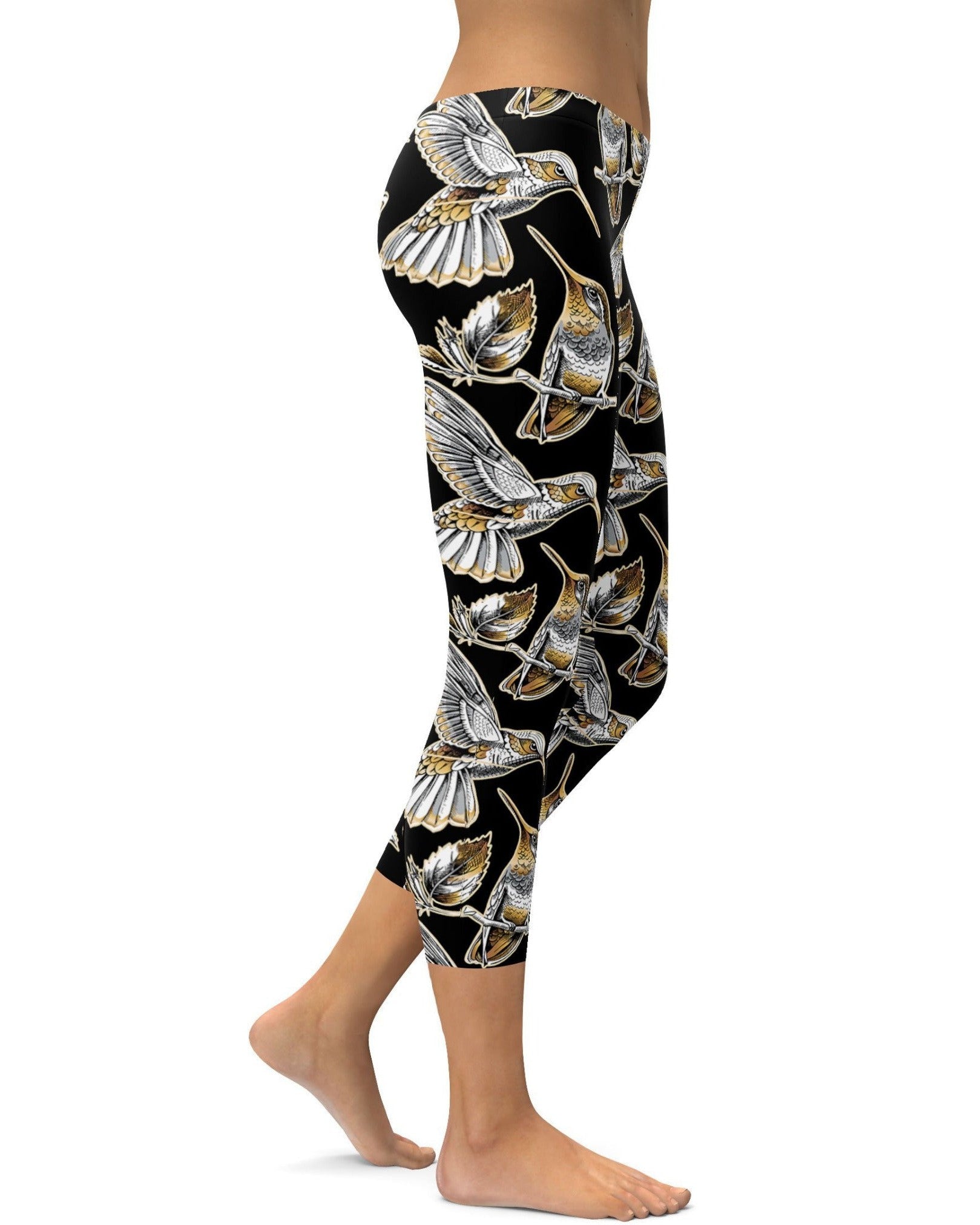 Gearbunch | White&Gold Hummingbird Capris