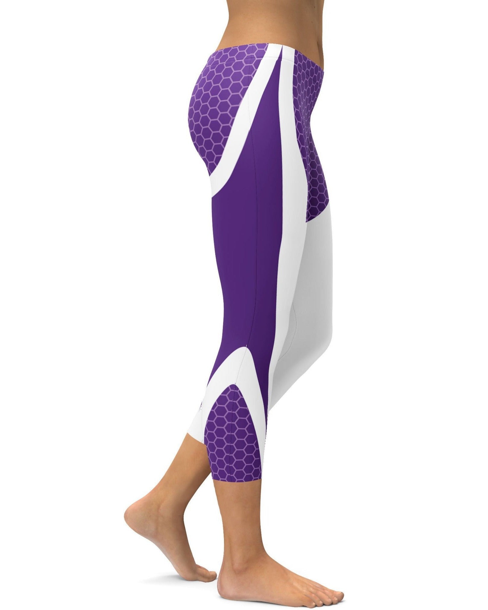 Gearbunch | Purple Honeycomb Carbon White Capris