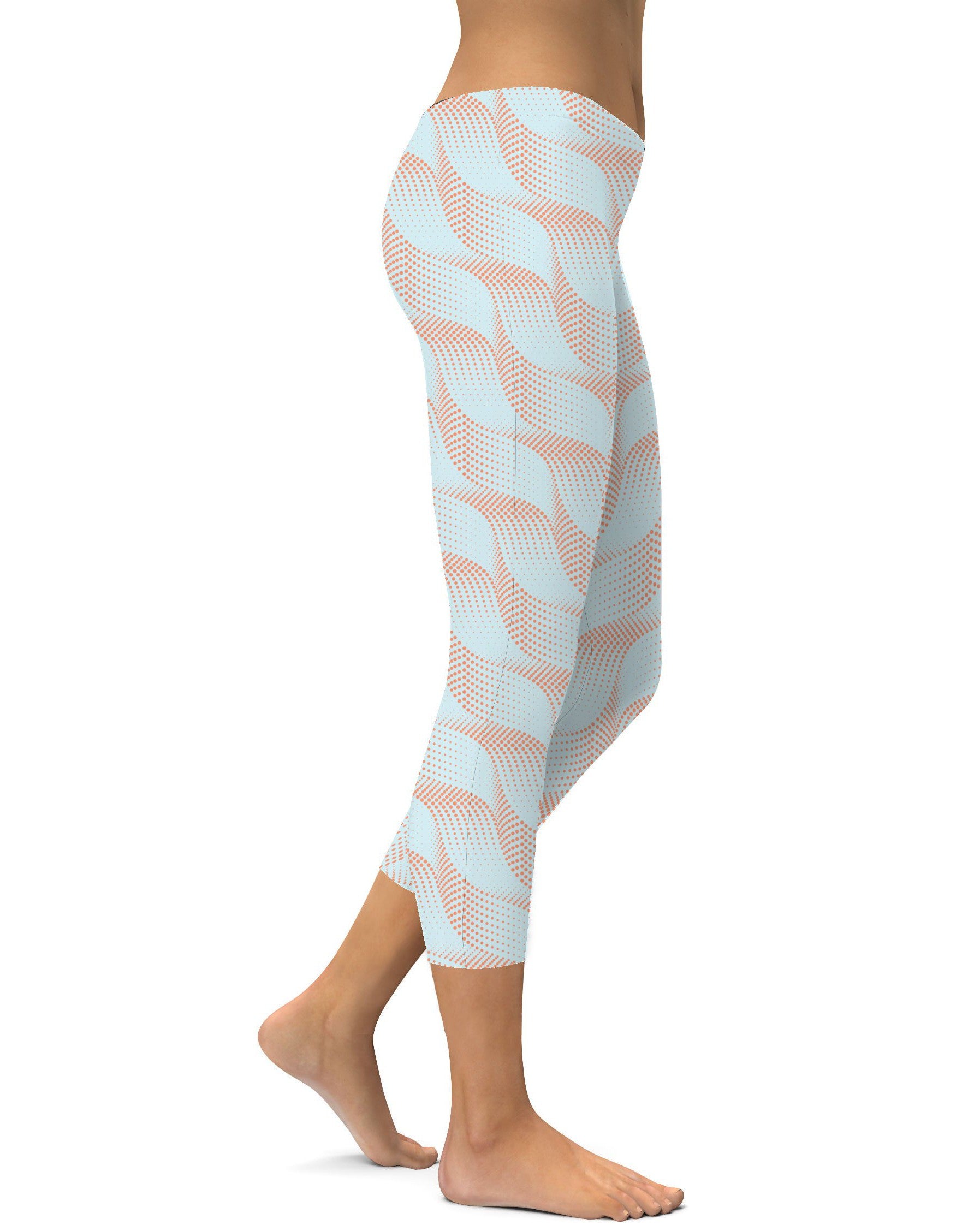 Light Blue & Apricot Wave Capris Gearbunch