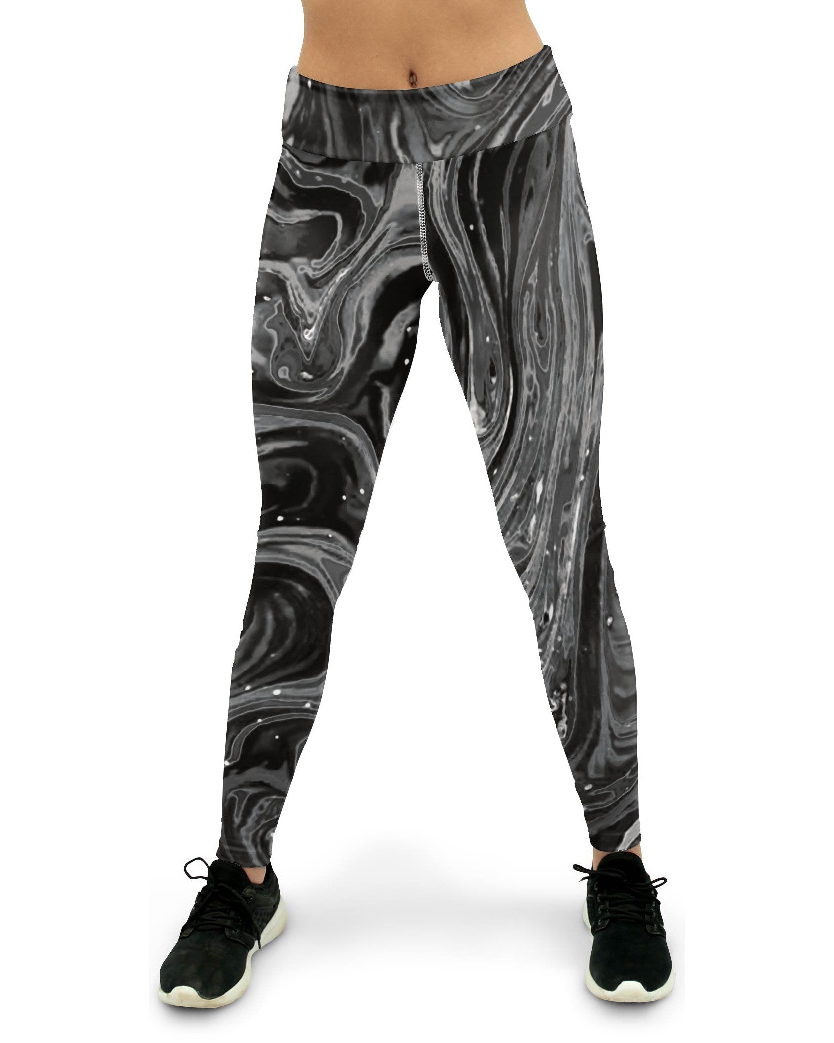 Womens Workout Yoga Pants Grey Swirl Grey/White | Gearbunch.com