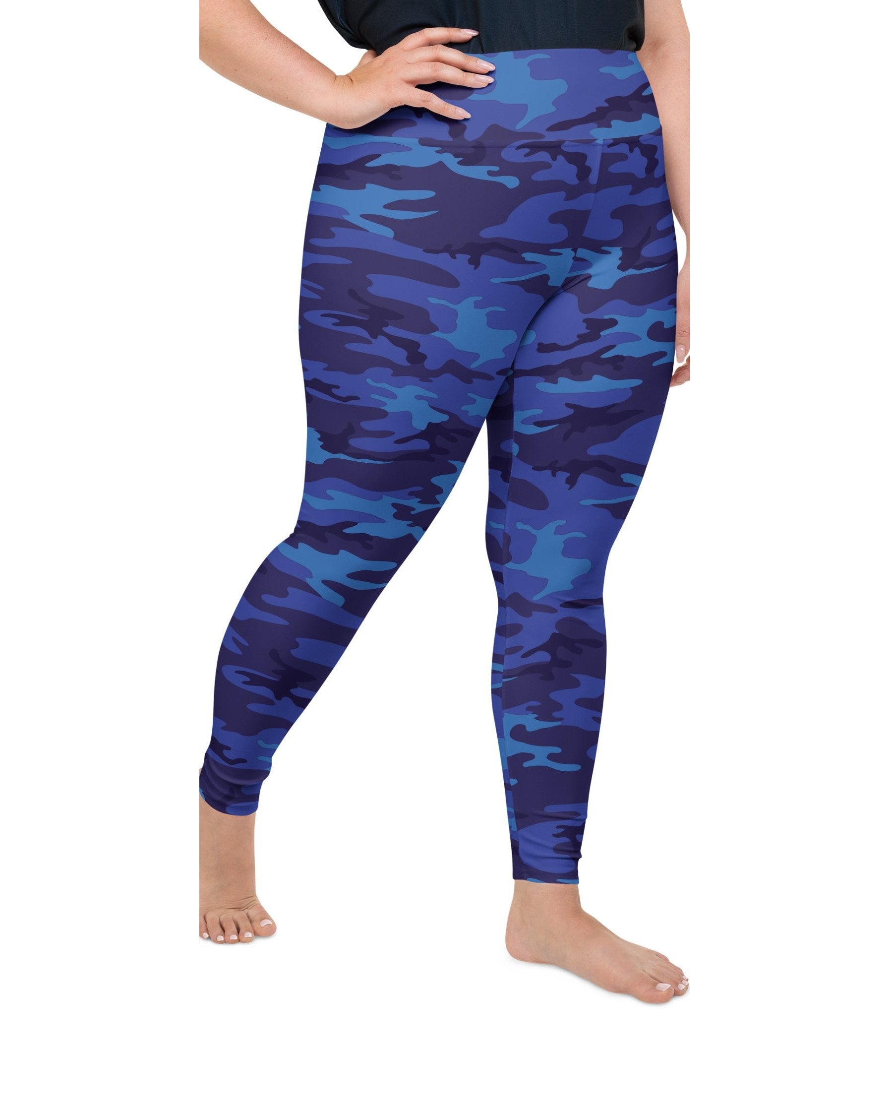 Blue Camo Plus Size Leggings Gearbunch