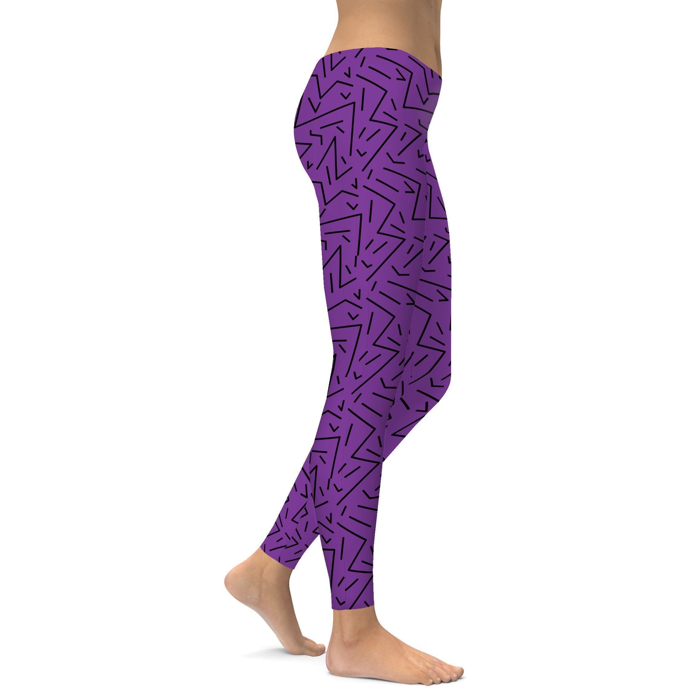 Purple Black Line Leggings Gearbunch