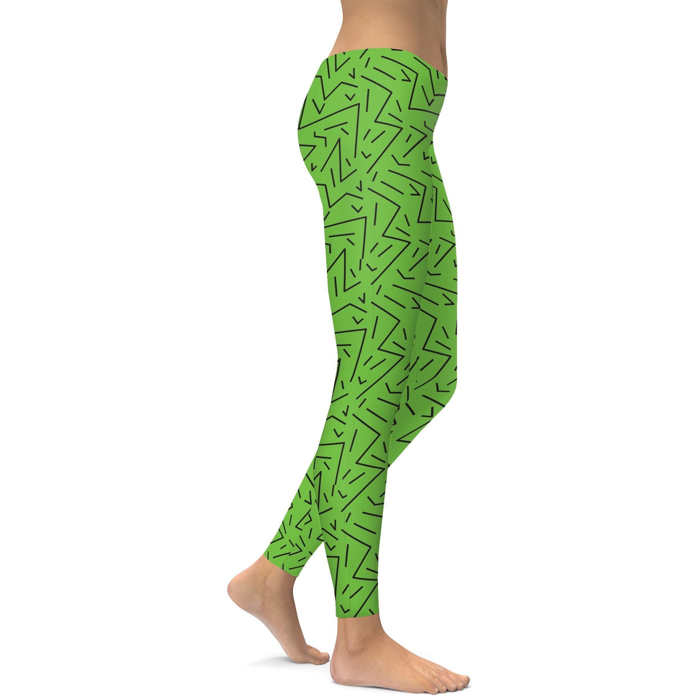 Green Black Line Leggings Gearbunch