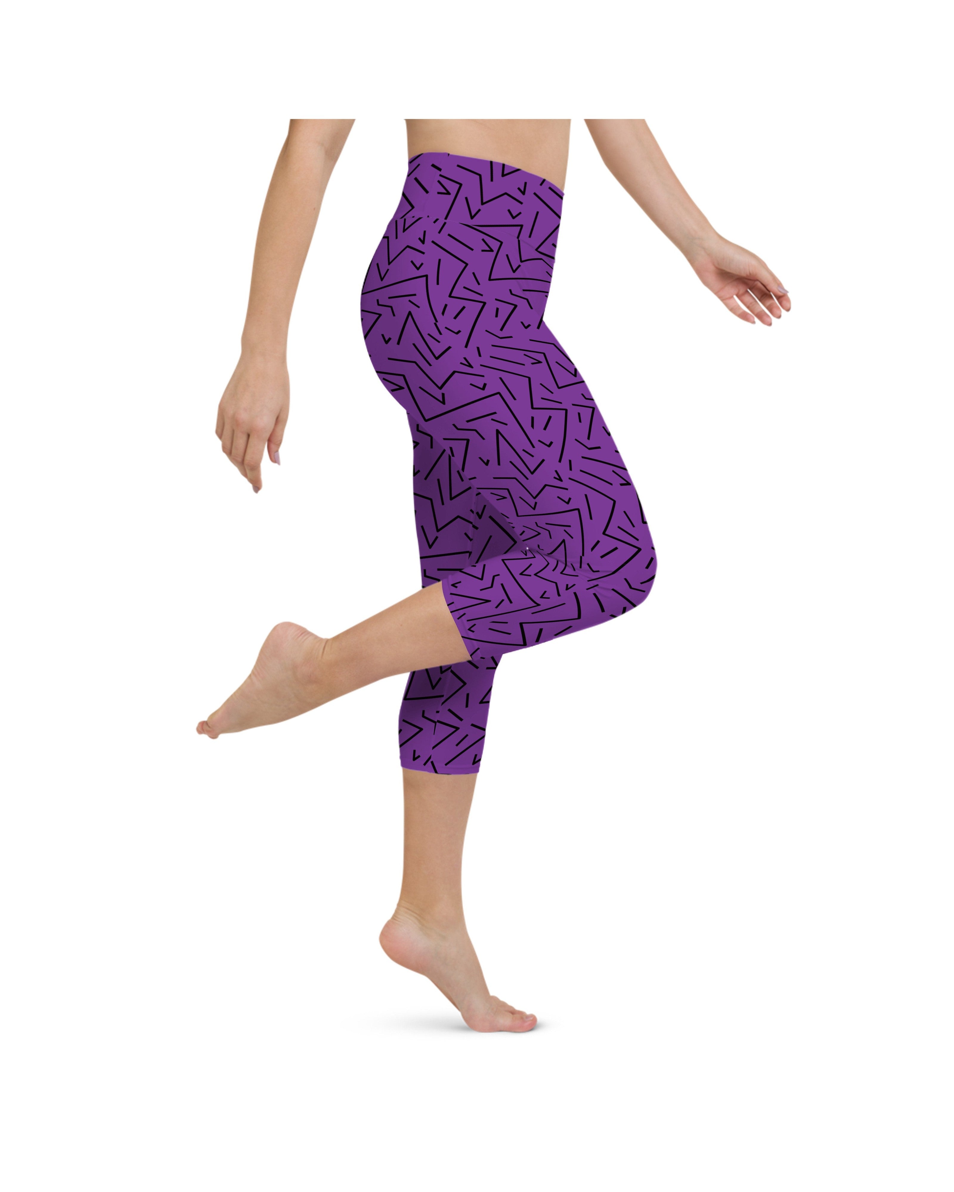 Purple Black Line Yoga Capris Gearbunch