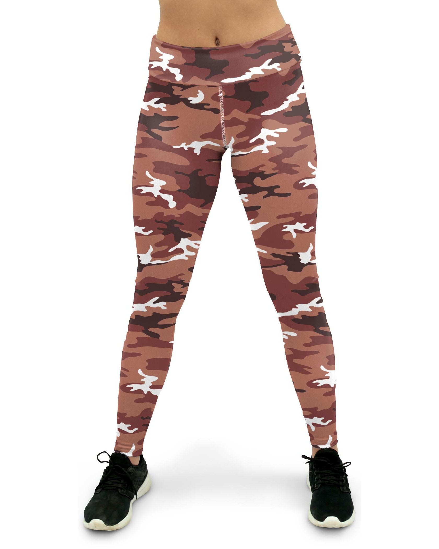 Womens Workout Yoga Pants Brown Camo Brown/white/Black | Gearbunch.com