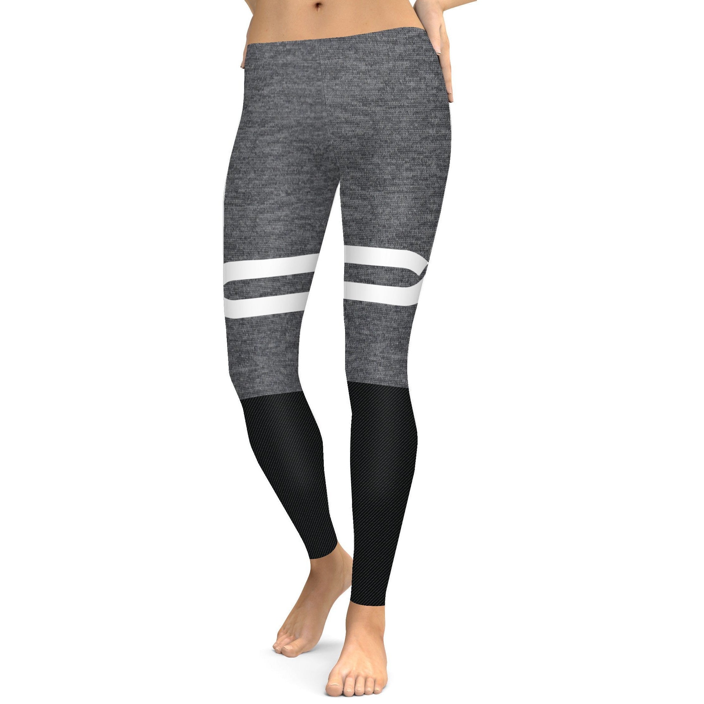 Grey and Black Infinity Leggings - Gearbunch