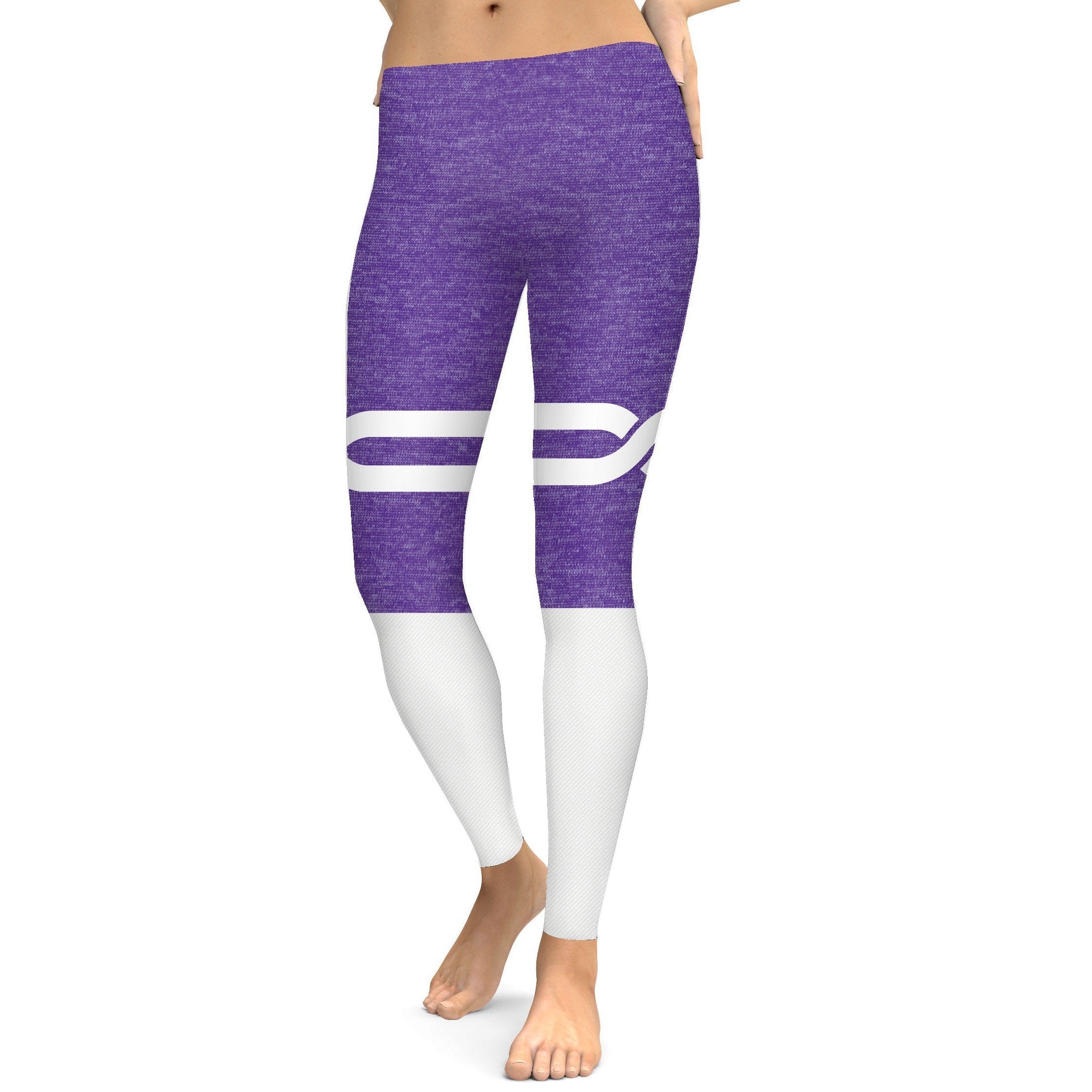 Purple and White Infinity Leggings - Gearbunch 