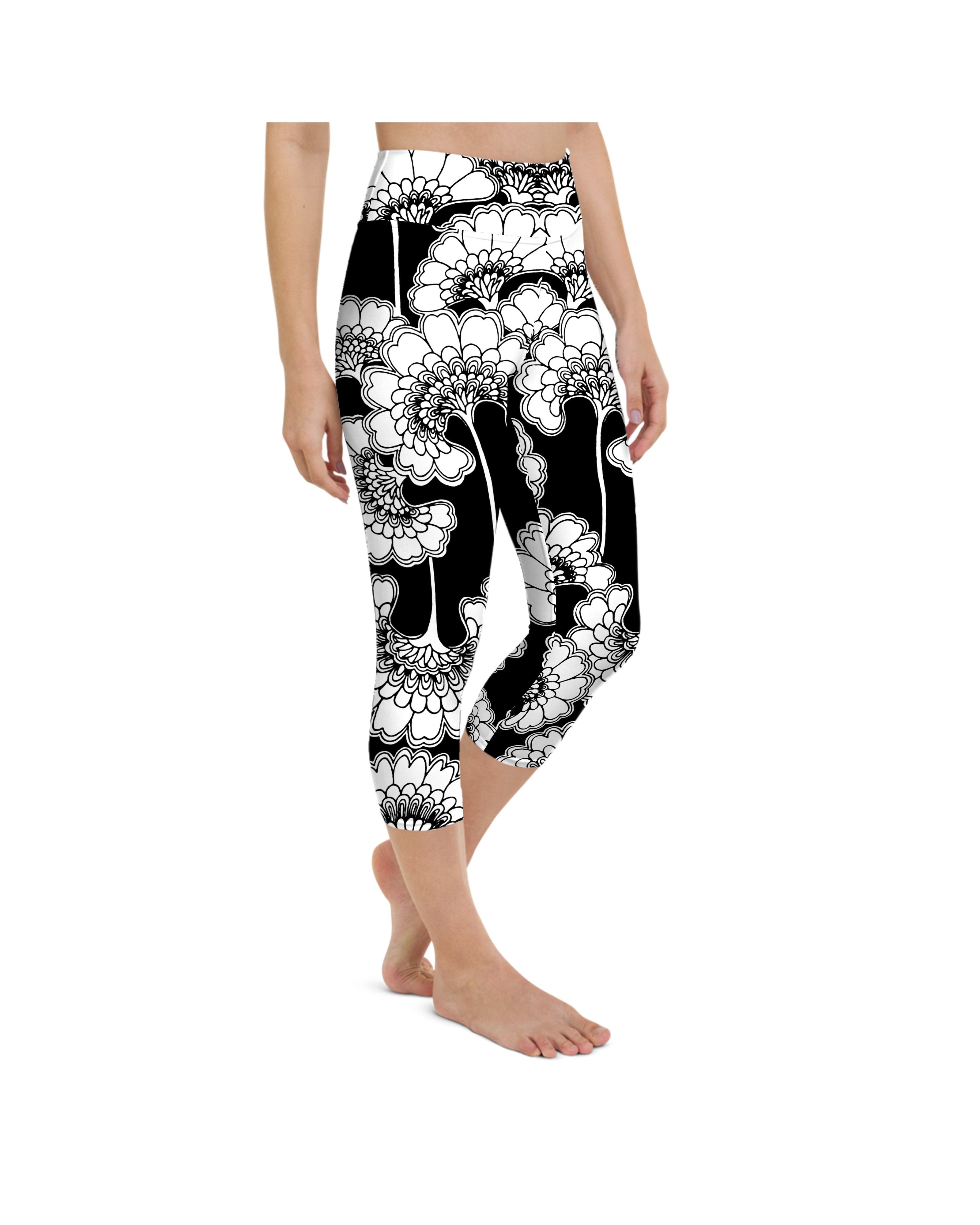 Japanese Floral Yoga Capris Gearbunch