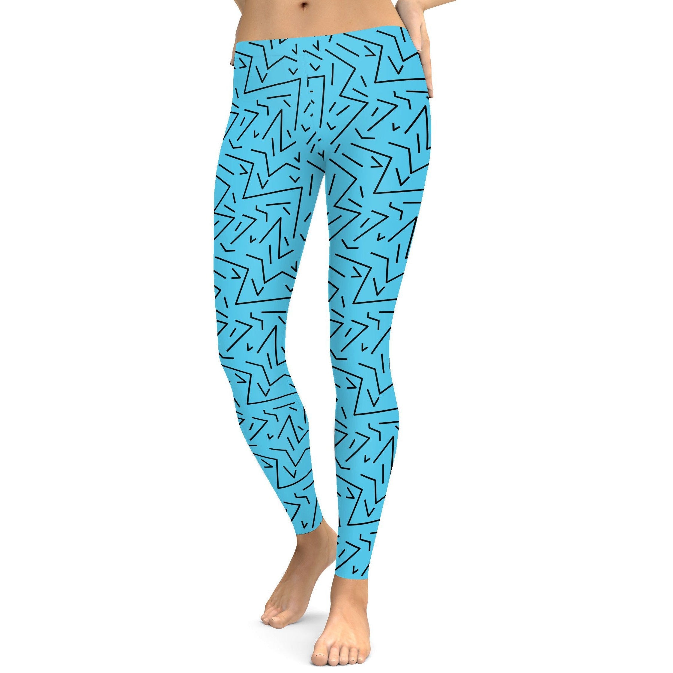 Aqua Black Line Leggings Gearbunch