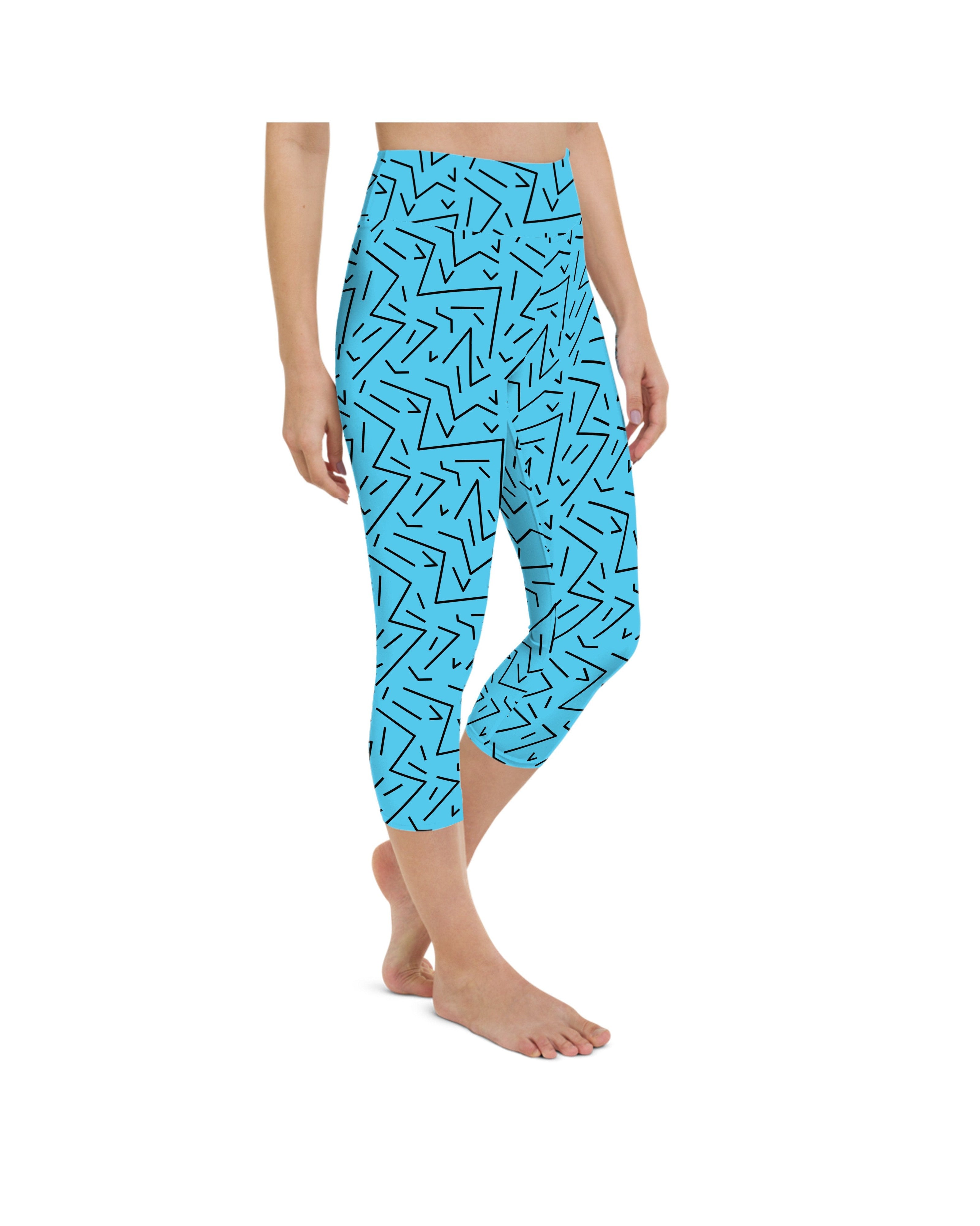 Aqua Black Line Yoga Capris Gearbunch