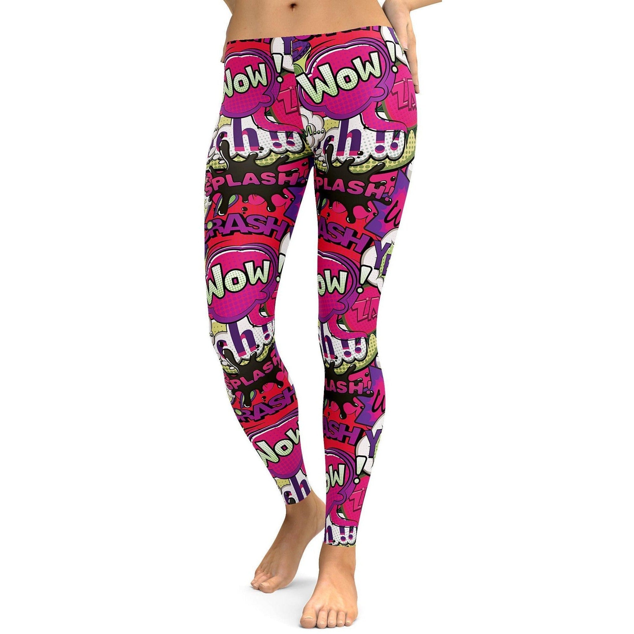 Comic Book Bubbles Pink Leggings - Gearbunch Leggings