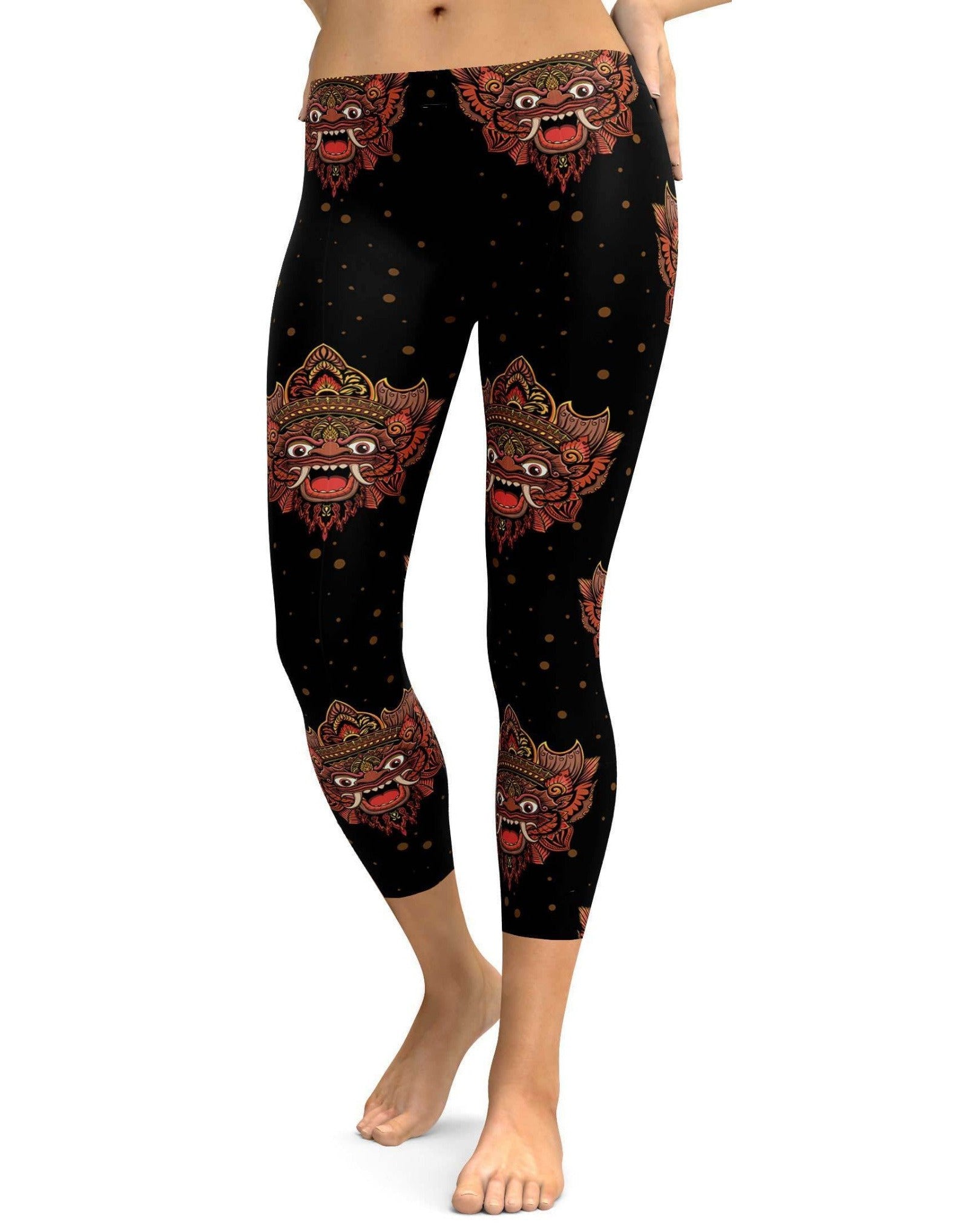 Balinese Masks Capris - GearBunch Leggings