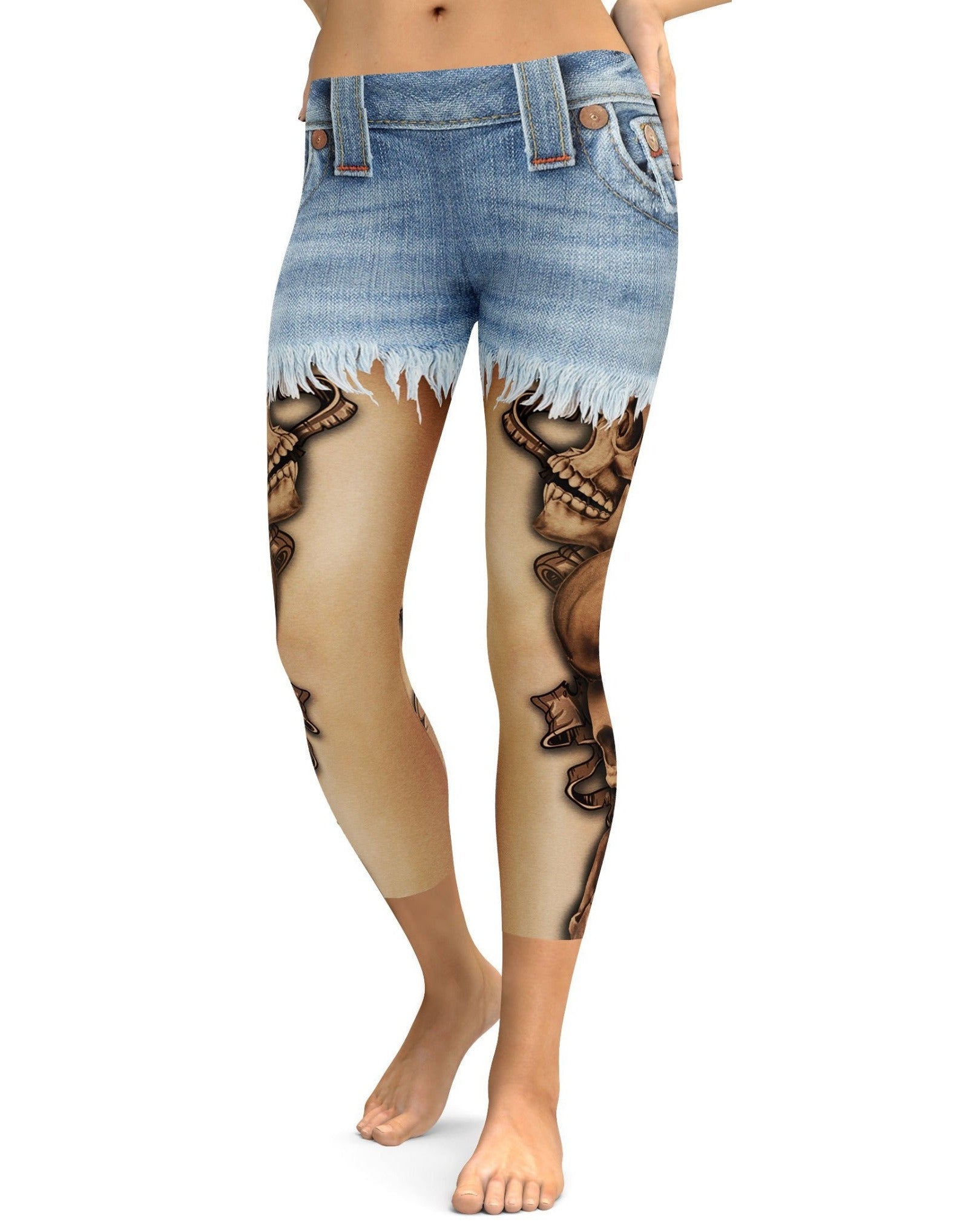 Shorts and Tattoos Capris - Gearbunch Leggings