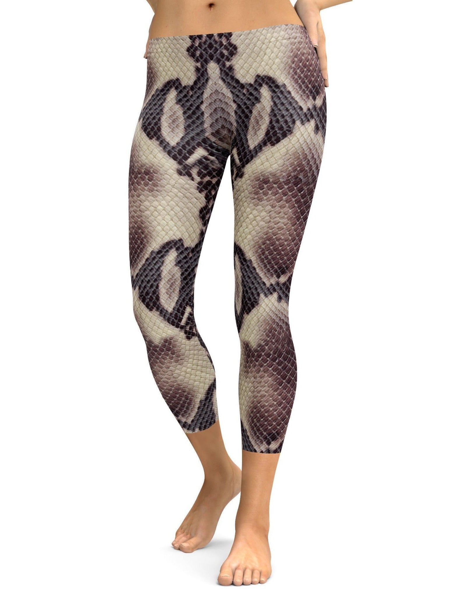 Anaconda Snake Skin Capris - GearBunch Leggings / Yoga Pants