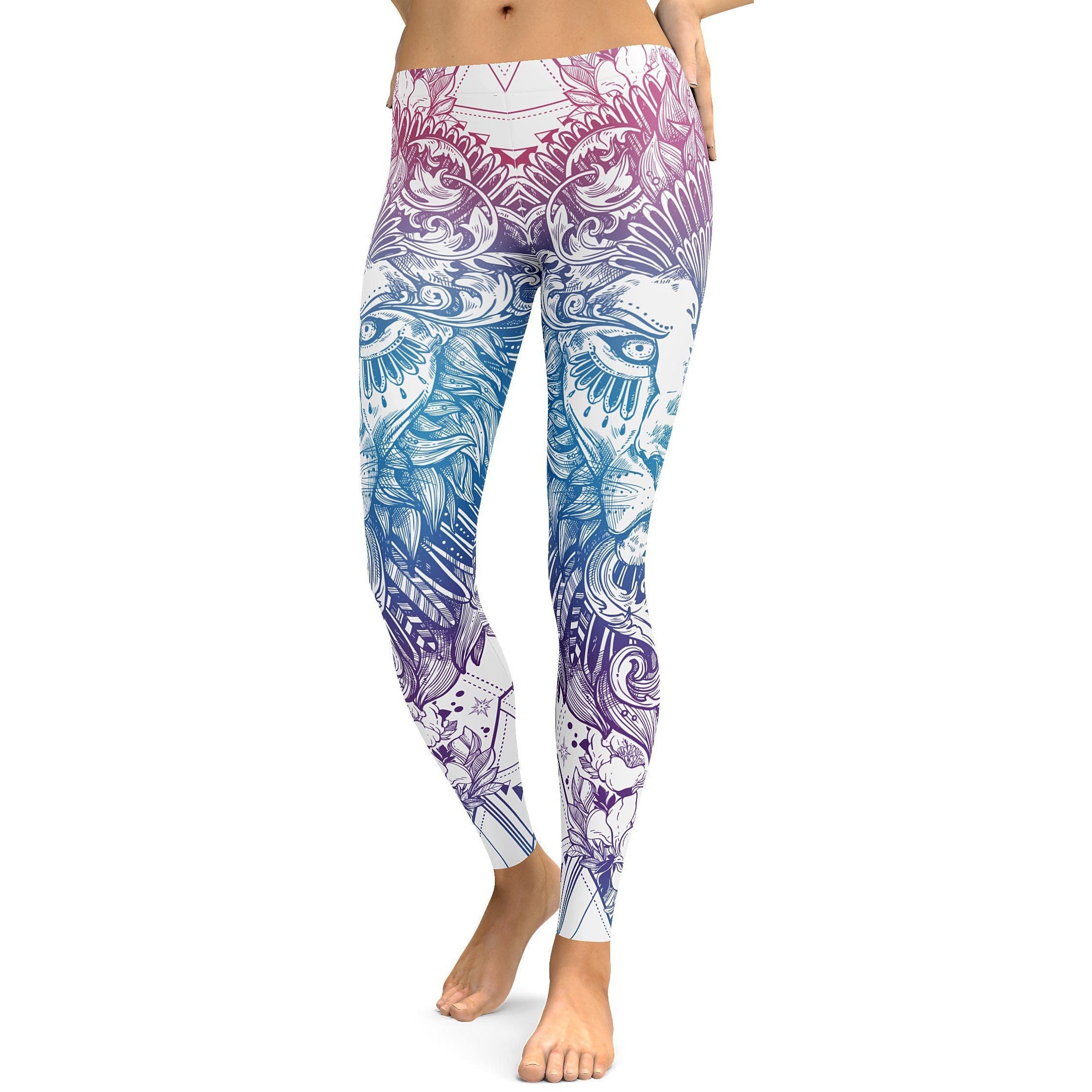 Bright White Lion Leggings - GearBunch Leggings / Yoga Pants