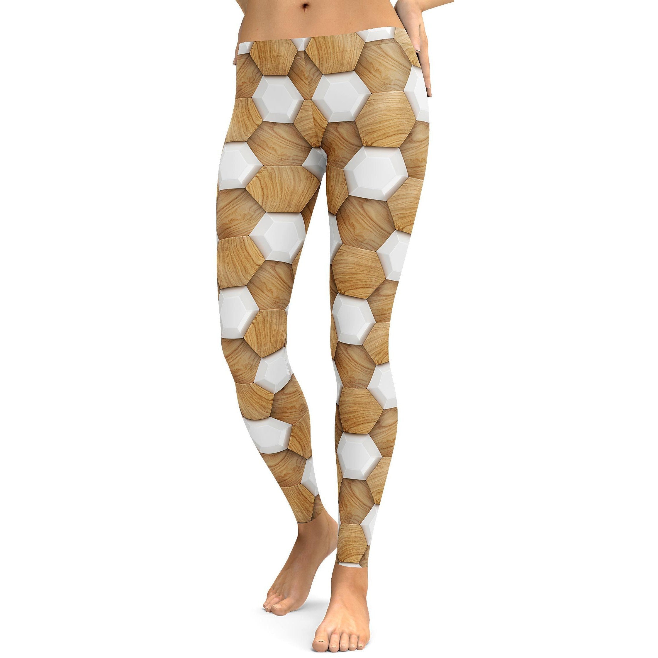 3D Wood Pattern Leggings - GearBunch Leggings / Yoga Pants