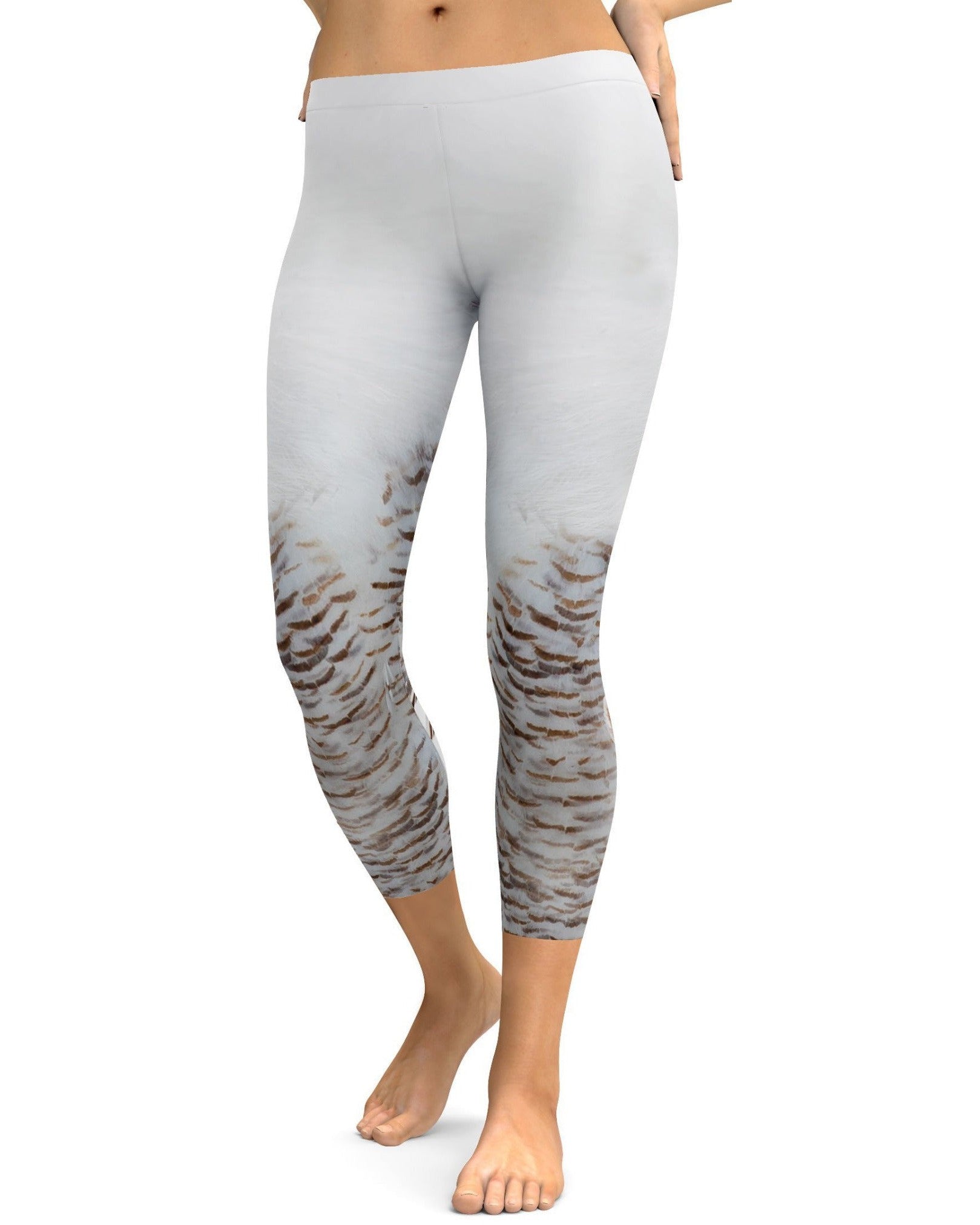 Snowy Owl Eyes Capris - Gearbunch Leggings