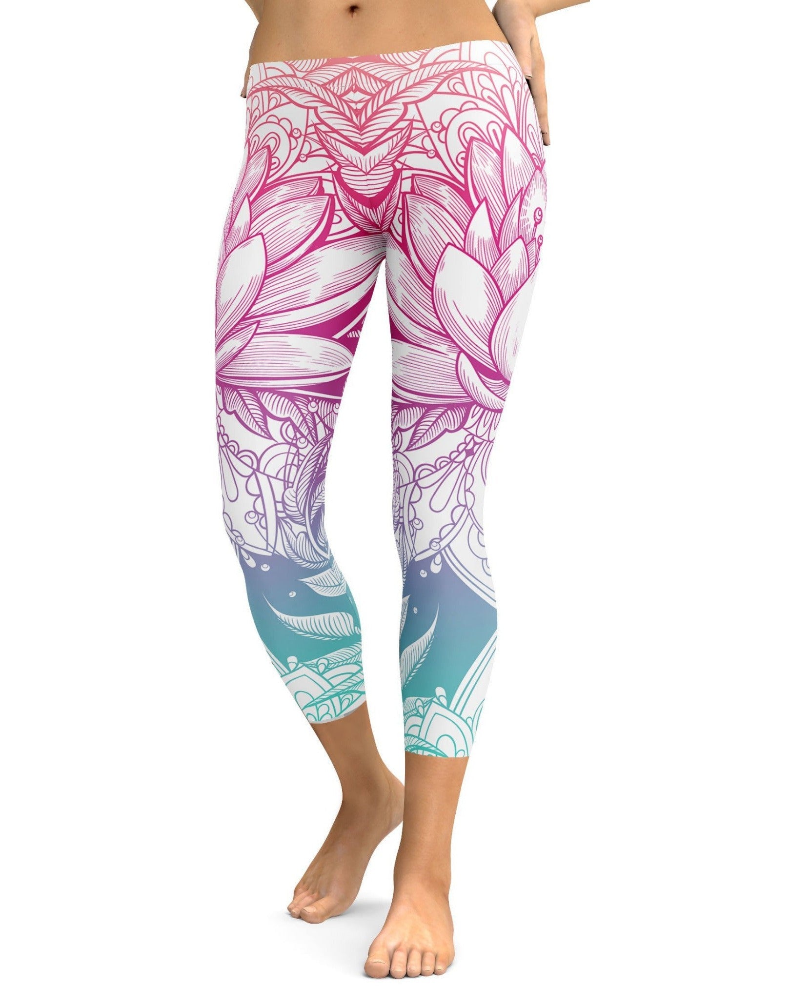 Bright Lotus Capris - GearBunch Leggings