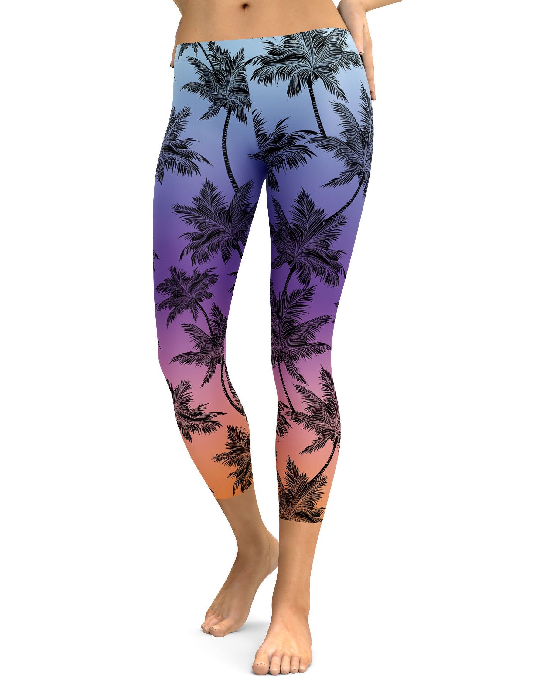 Tropical Palm Trees Capris