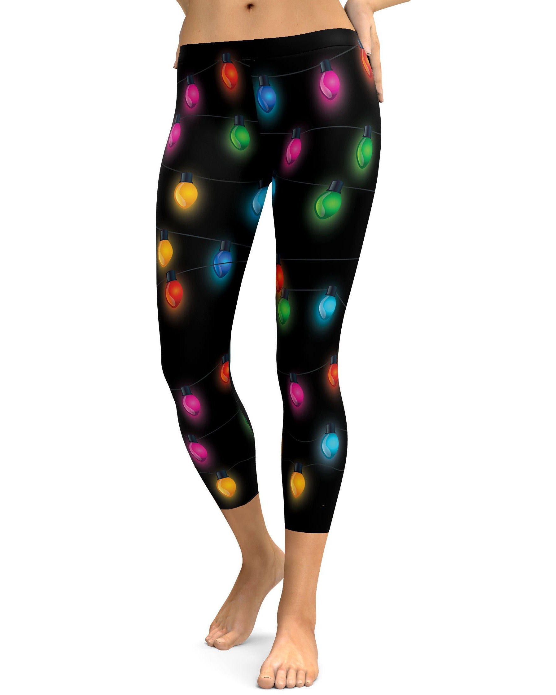 Christmas Lights Capris - GearBunch Leggings / Yoga Pants