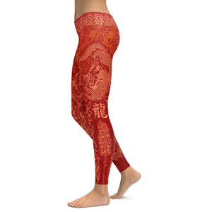 Chinese Zodiac Dragon Leggings - GearBunch Leggings / Yoga Pants