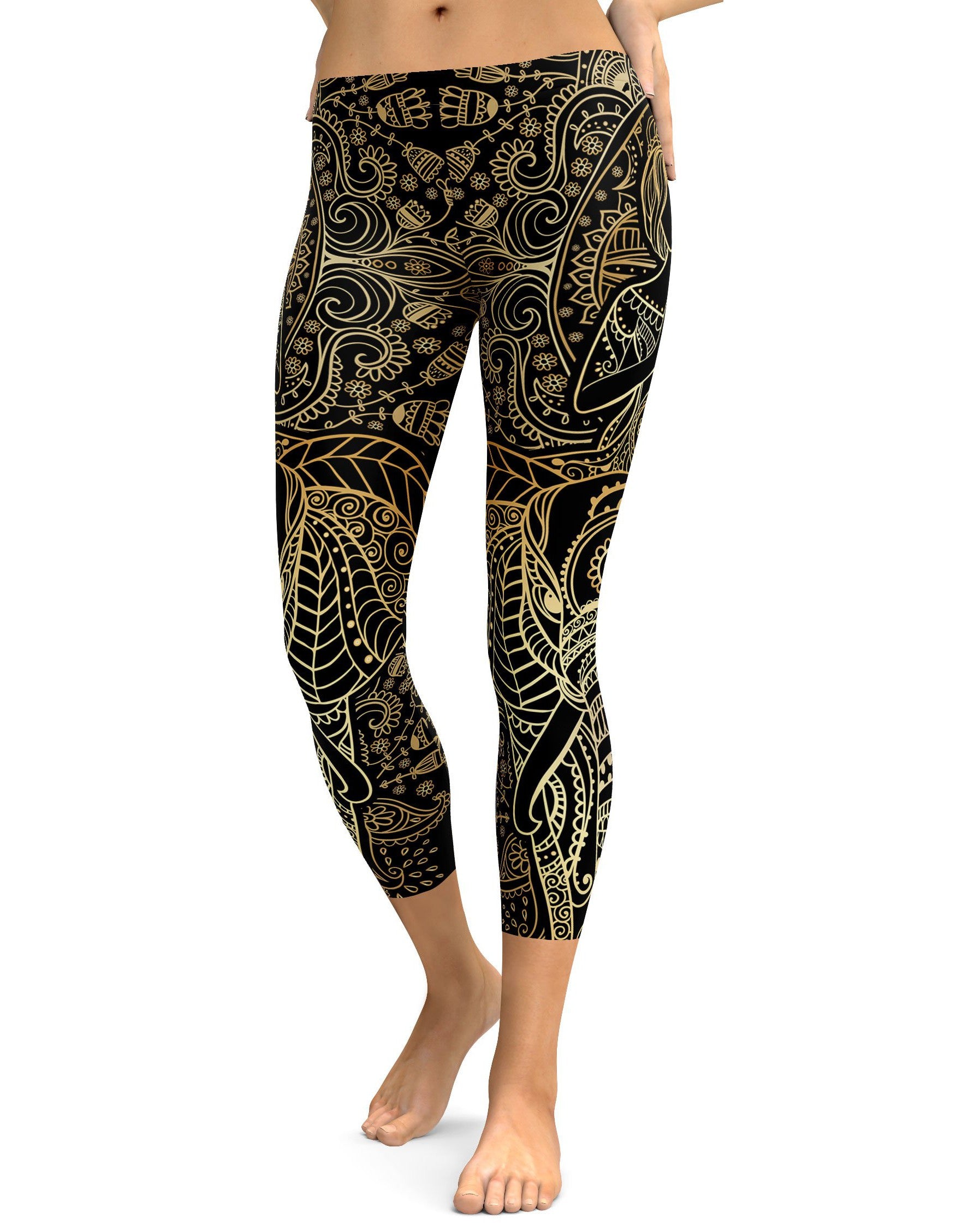 Golden Ornamental Elephant Capris