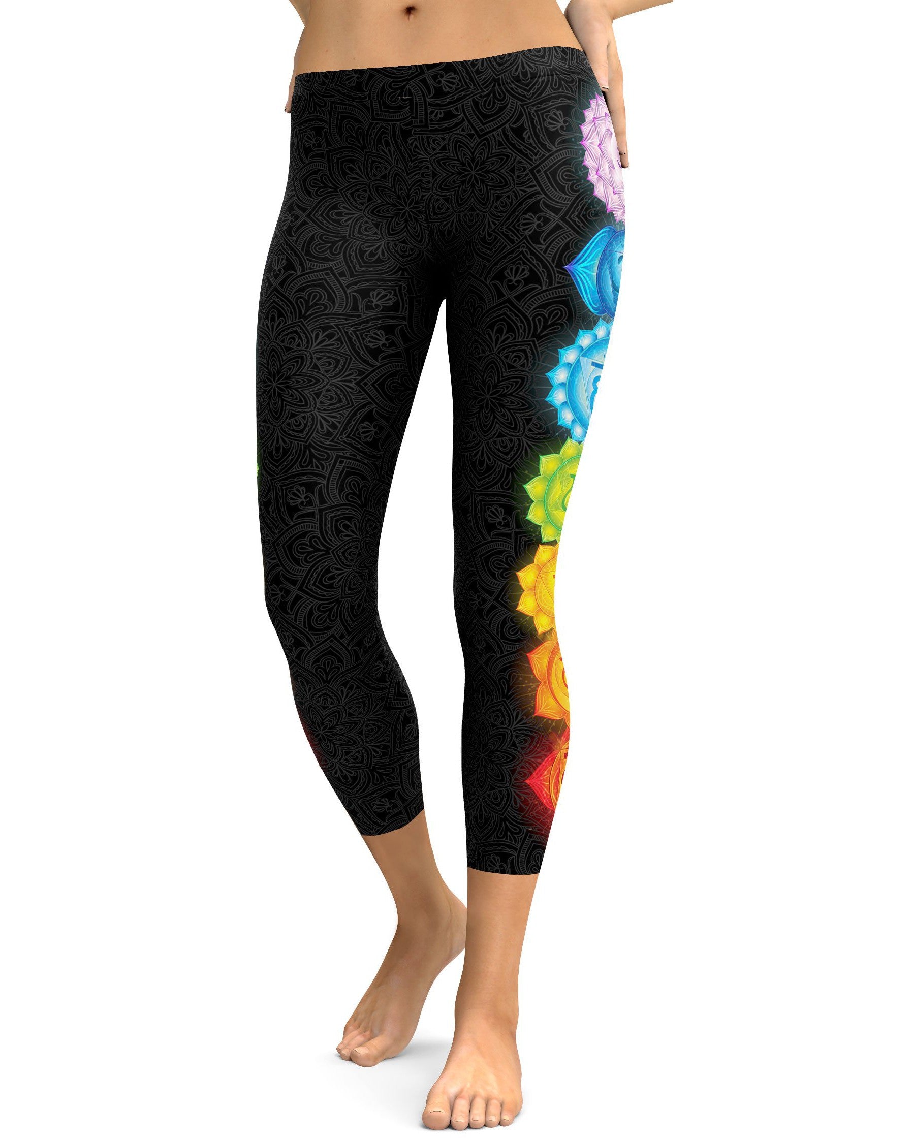 Chakras Capris - GearBunch Leggings / Yoga Pants