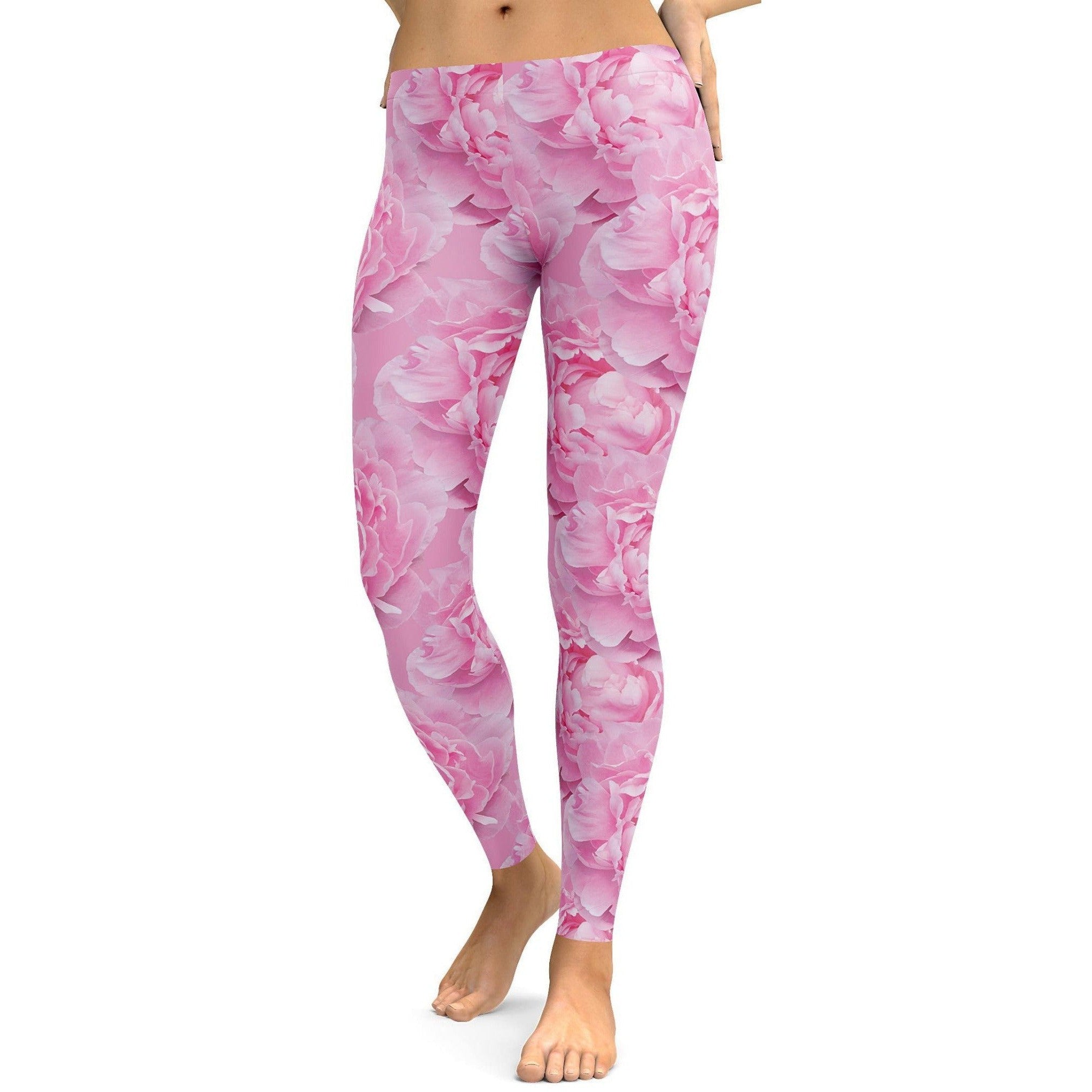 Peony Flower Leggings - Gearbunch Leggings