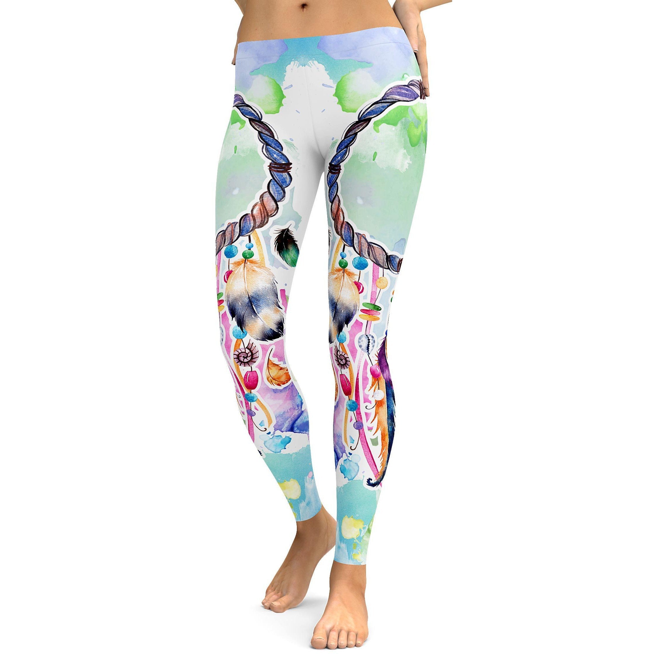 Watercolor Dreamcatcher Leggings - GearBunch Leggings / Yoga Pants