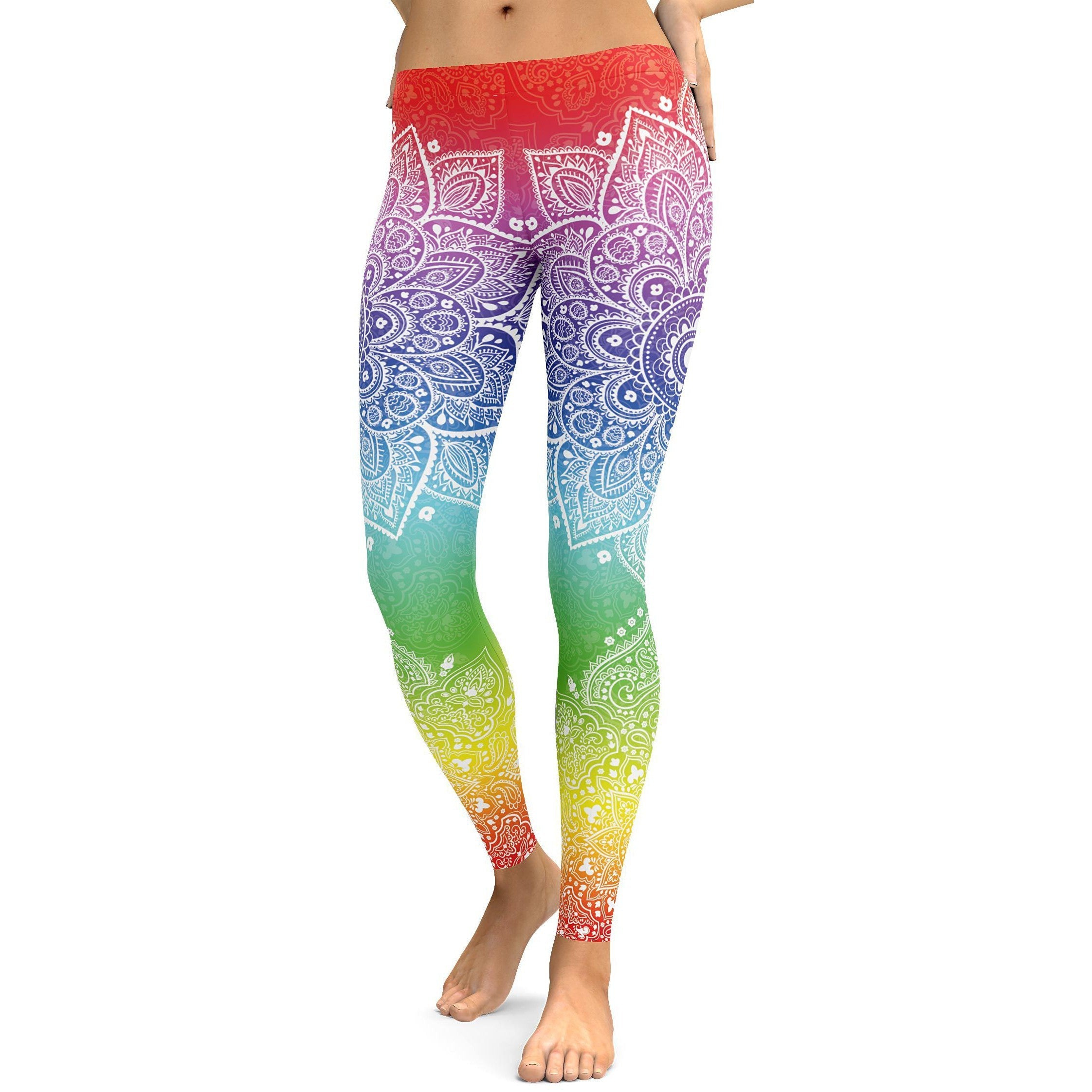 Rainbow Mandala Leggings - GearBunch Leggings / Yoga Pants