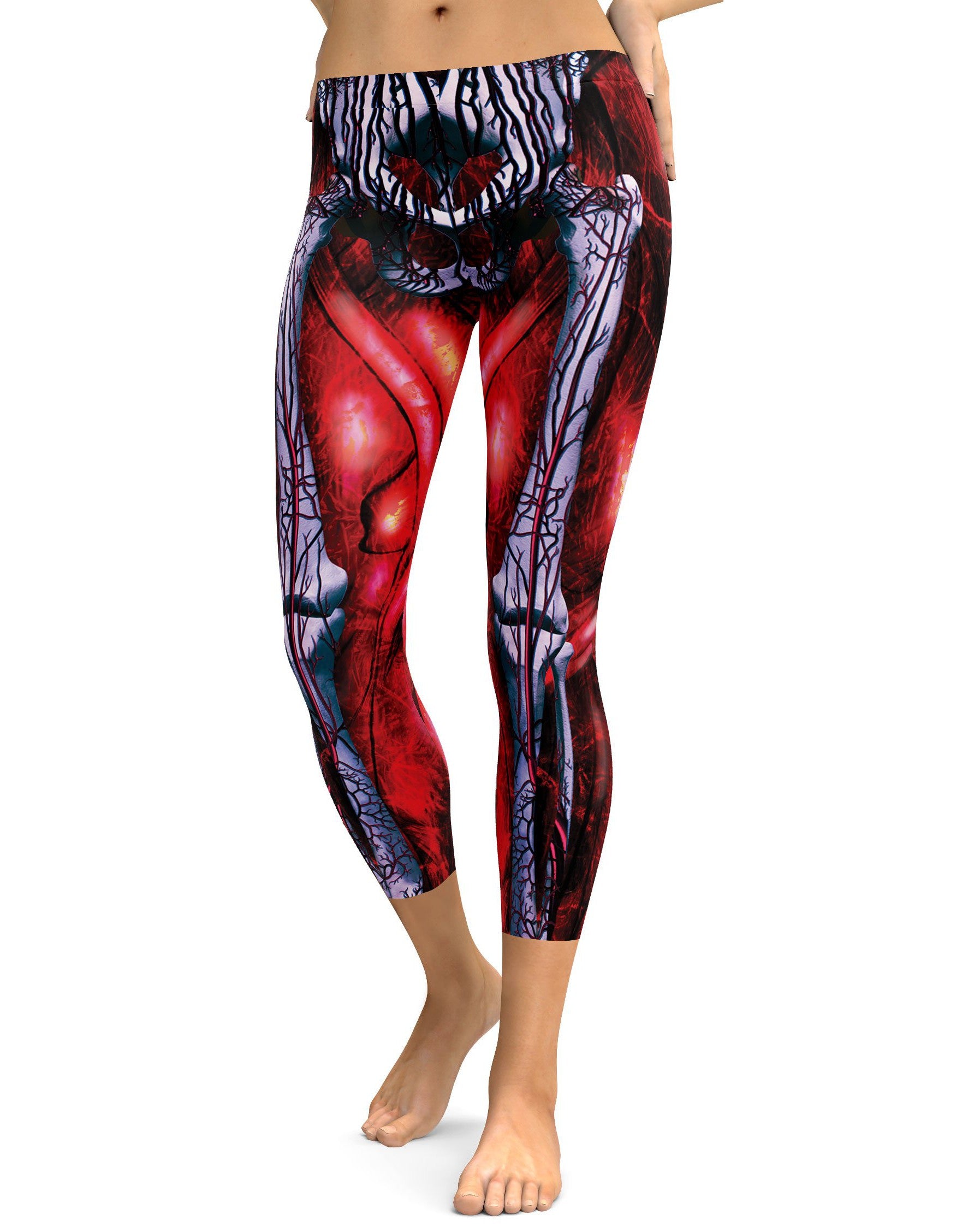 Blooded Muscles Horror Capris - GearBunch Leggings / Yoga Pants