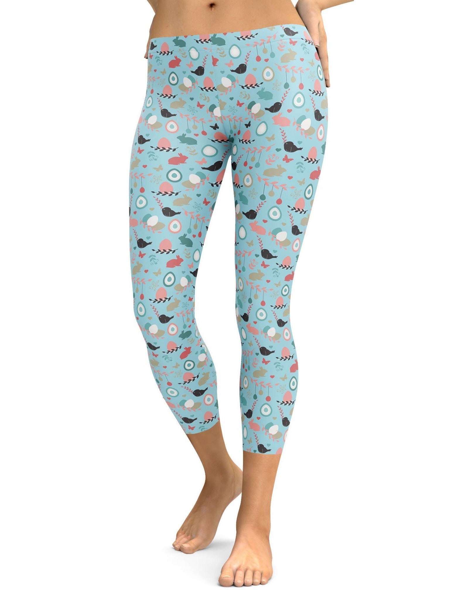 Cute Easter Pattern Capris - Gearbunch Leggings