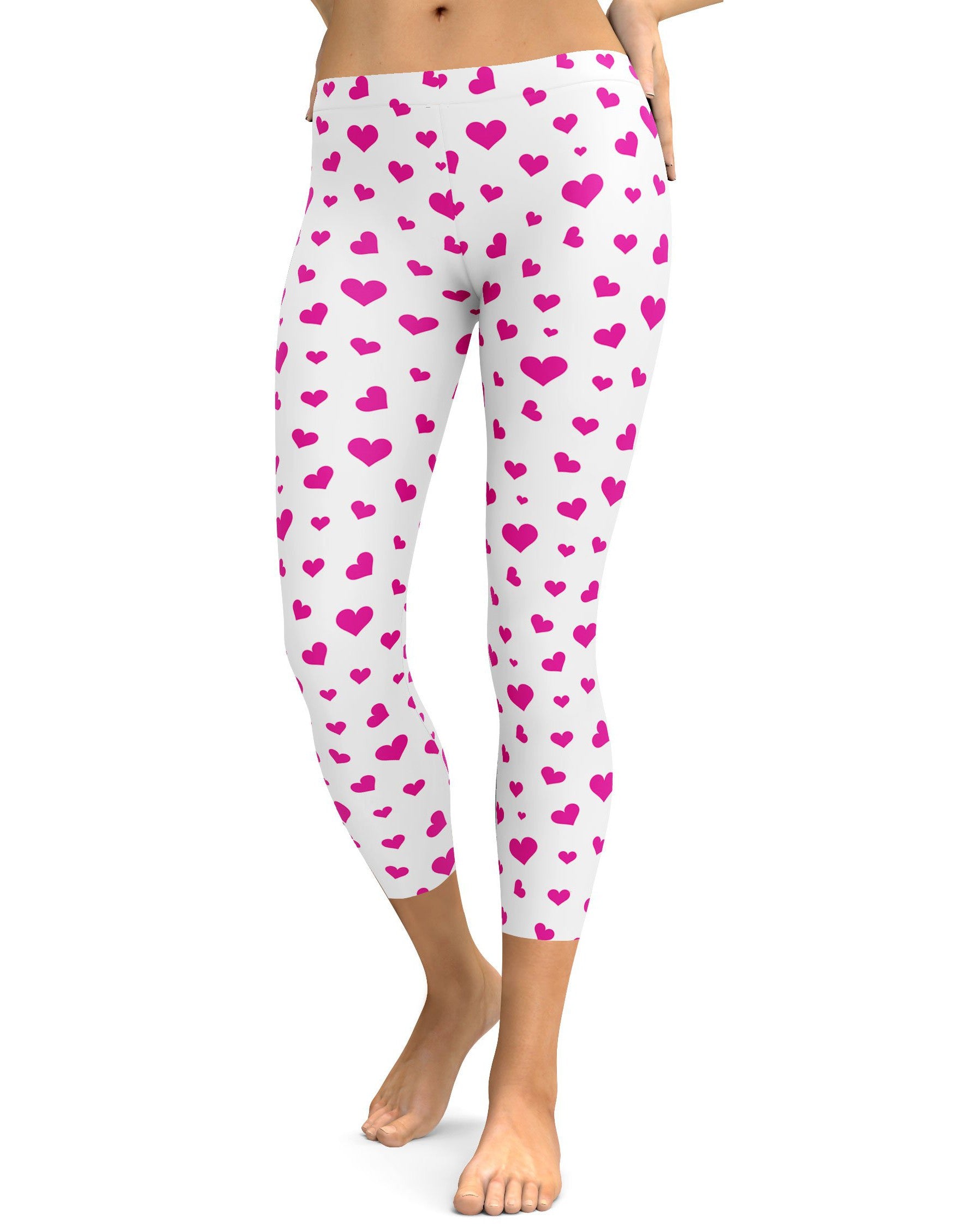 Pink Hearts Capris - Gearbunch