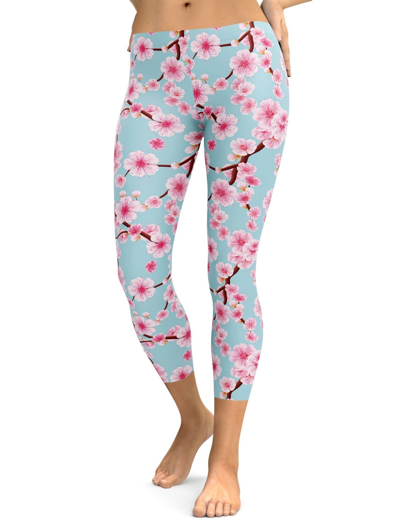 Japanese Cherry Blossom Capris - Gearbunch Leggings